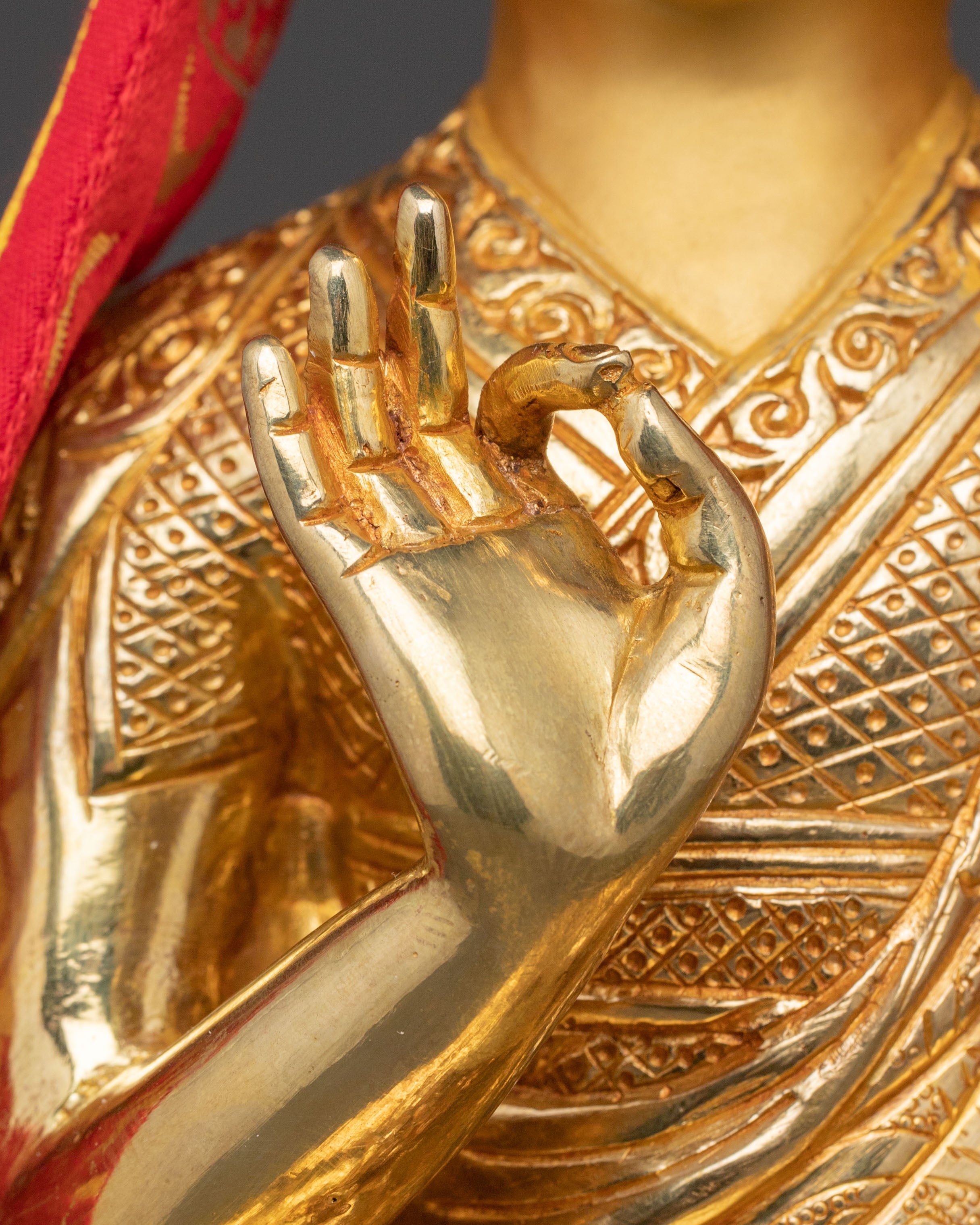 Sacred Tsongkhapa Statue Set | Sacred Meditation Teacher Sculpture