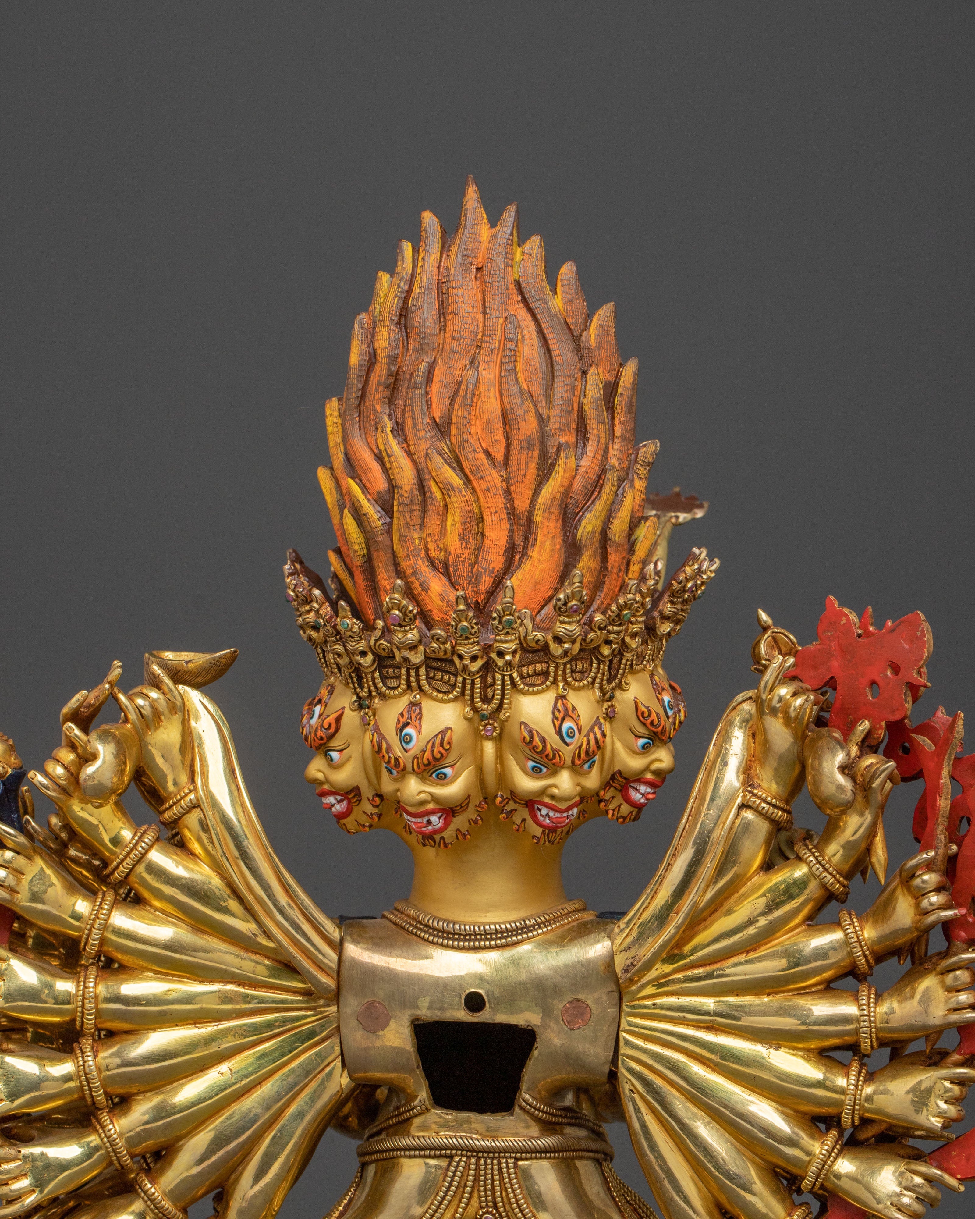 Fierce Deity Yamantaka Statue | 24K Gold Gilded