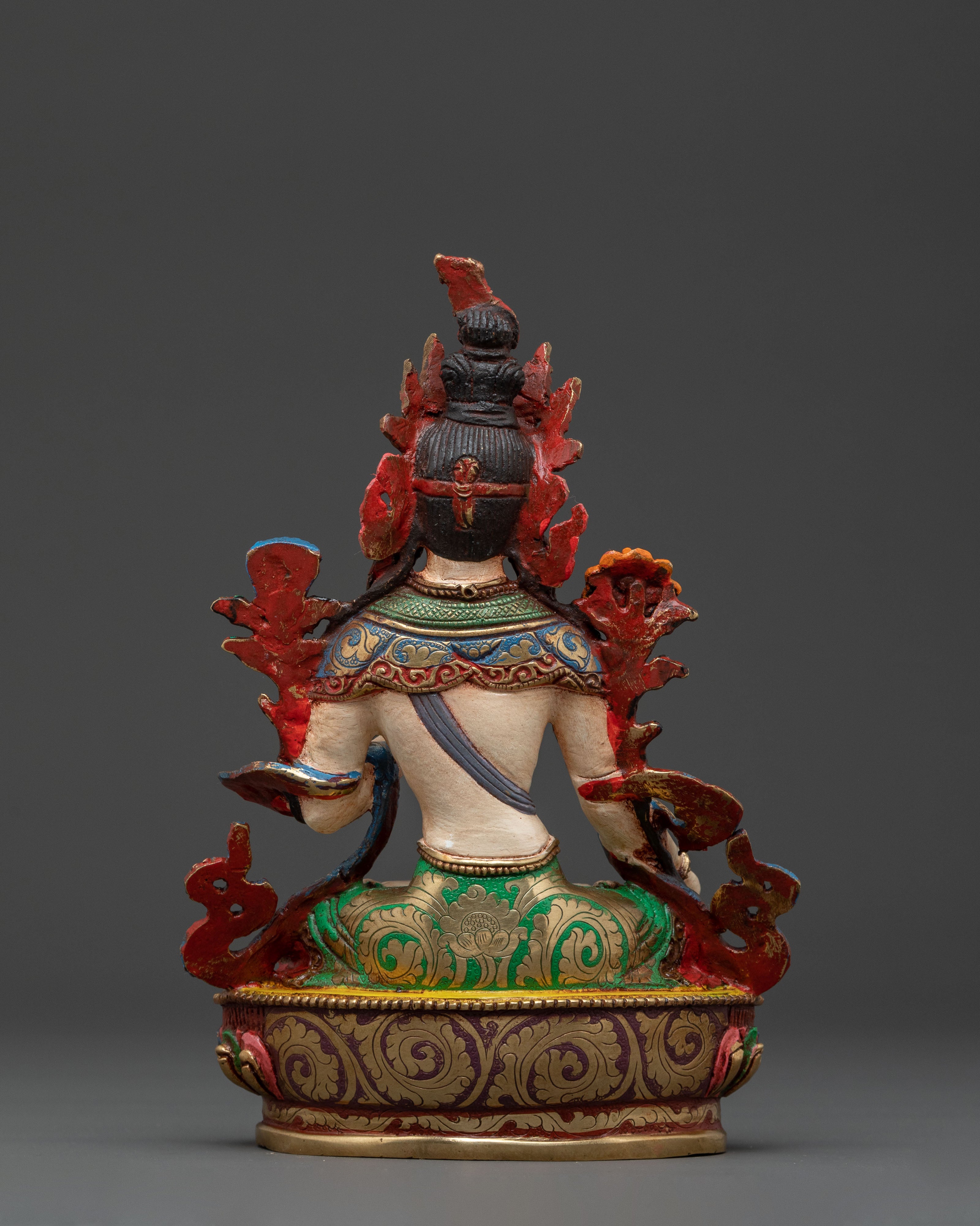 White Tara Sacred Sculpture: Seven-Eyed Goddess