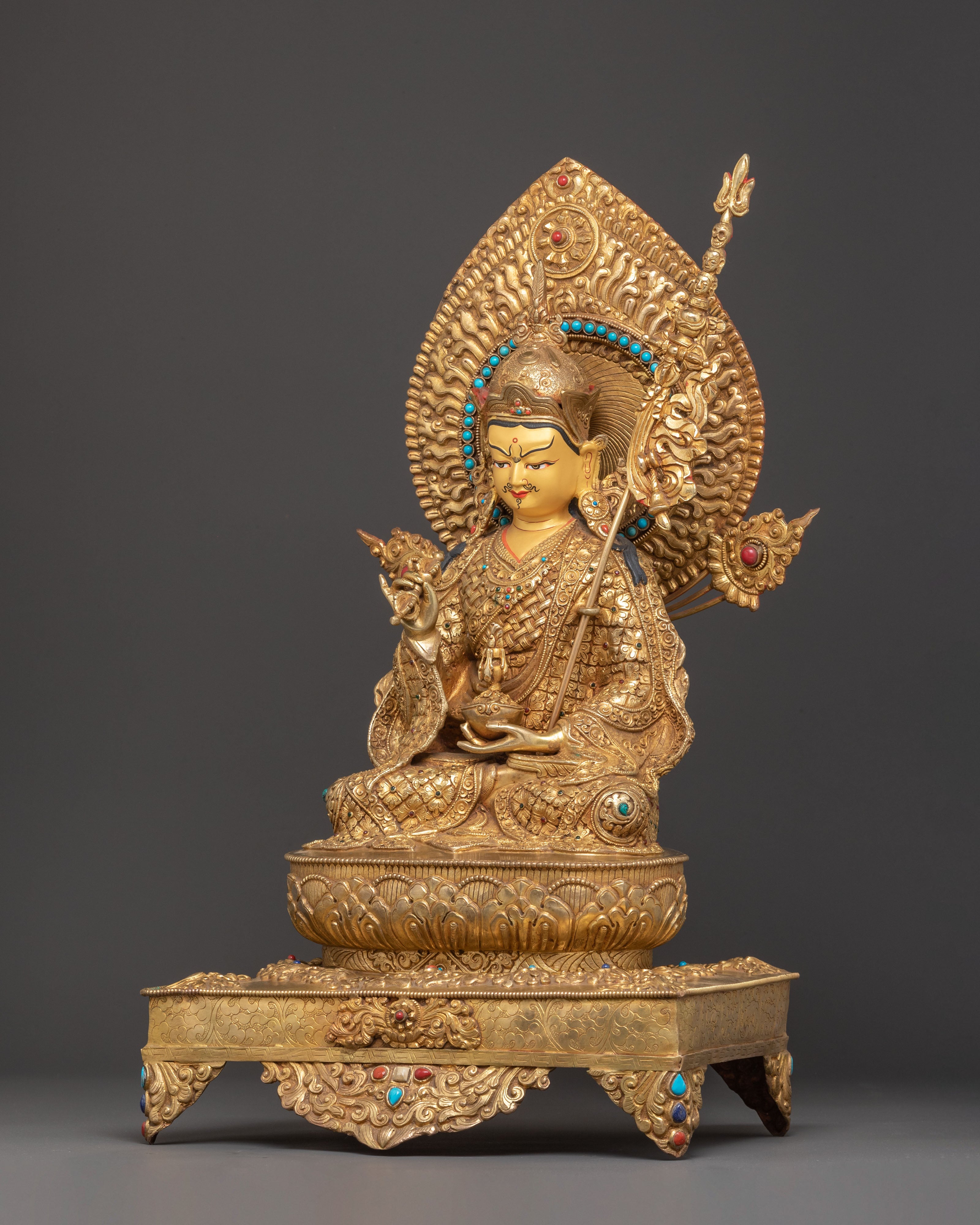 Guru Tsokye Dorje Handmade Statue with Torana : Lotus Born Master