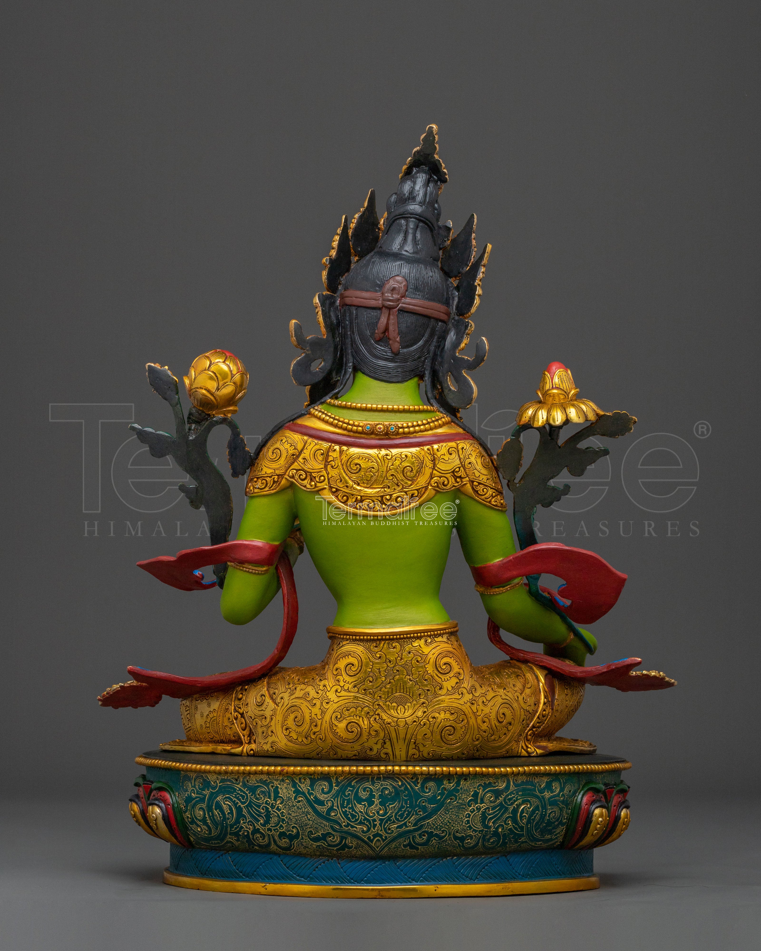 Handcrafted Green Tara Spiritual Statue | Home Decor