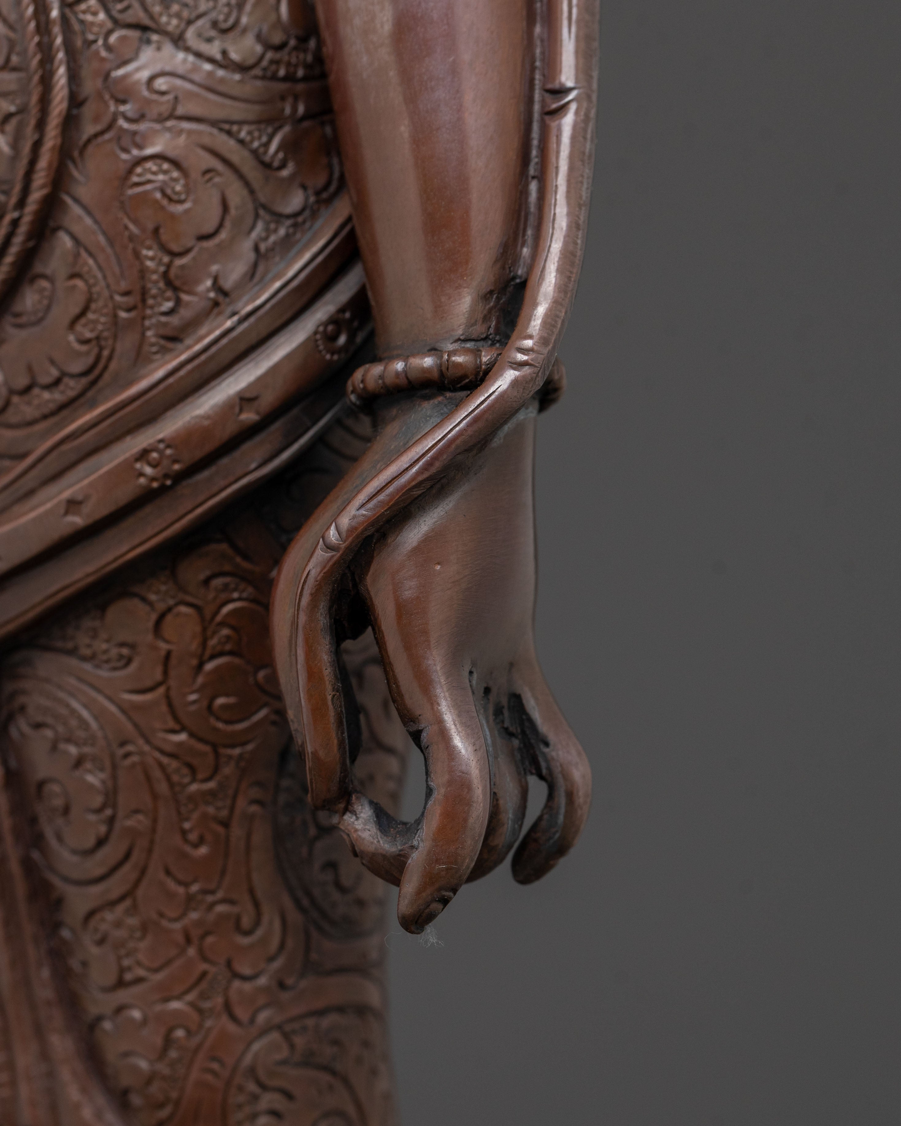 Oxidized Copper Lokeshwara Padmapani Statue of Compassion