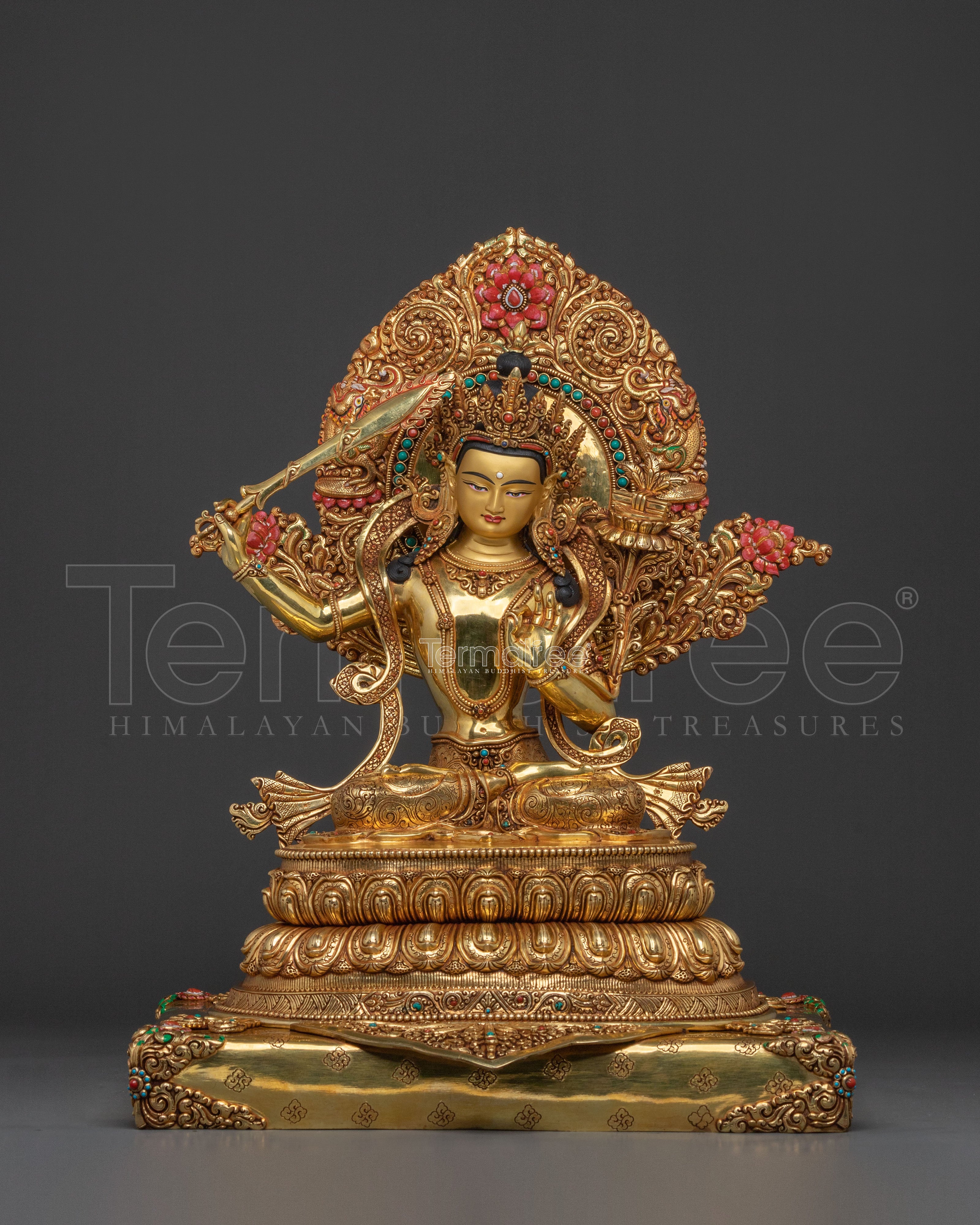 Spiritual Manjushri Statue | Buddhist Altar Sculpture