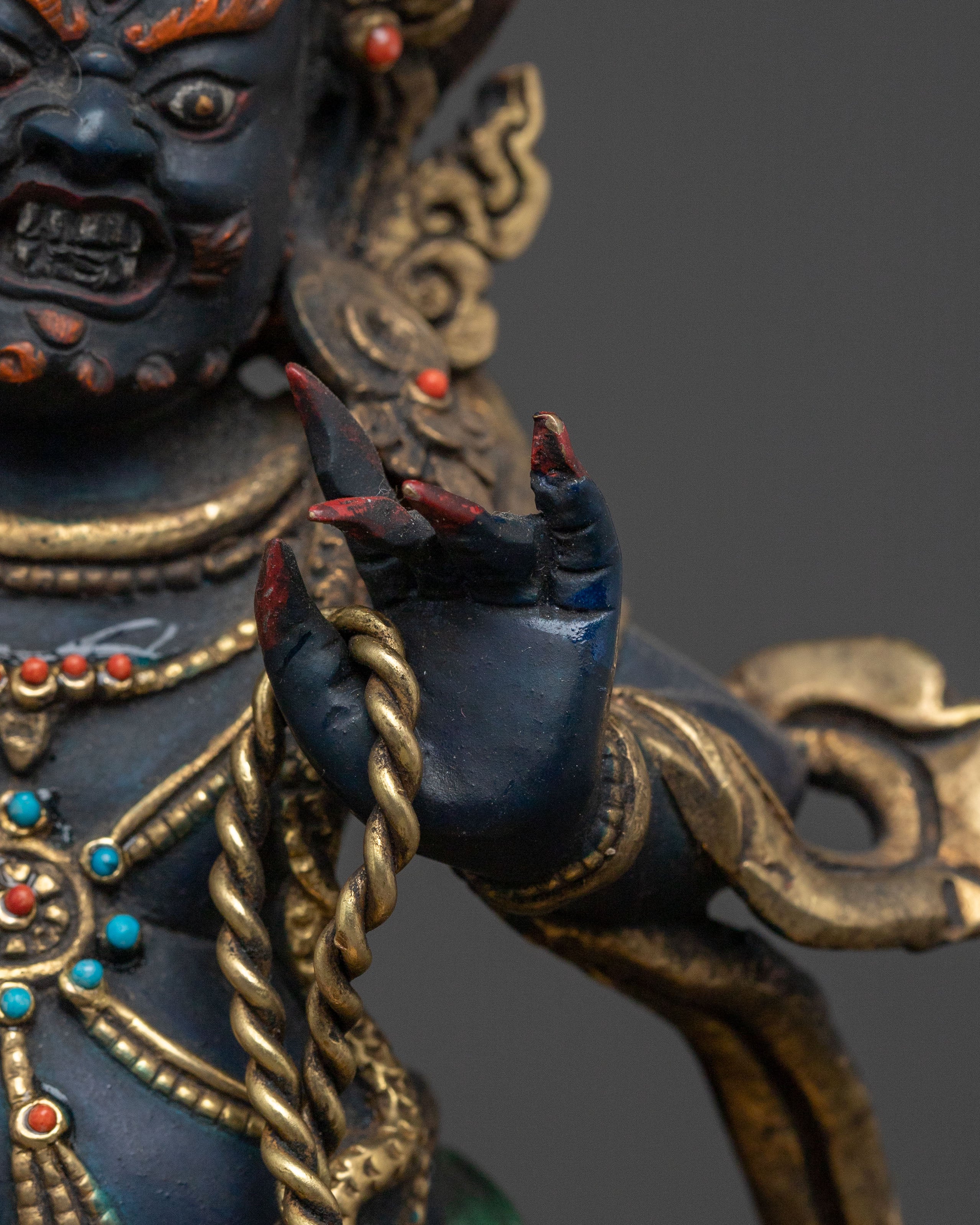 Vajrapani Golden Electroplated Statue: Dynamic Protector