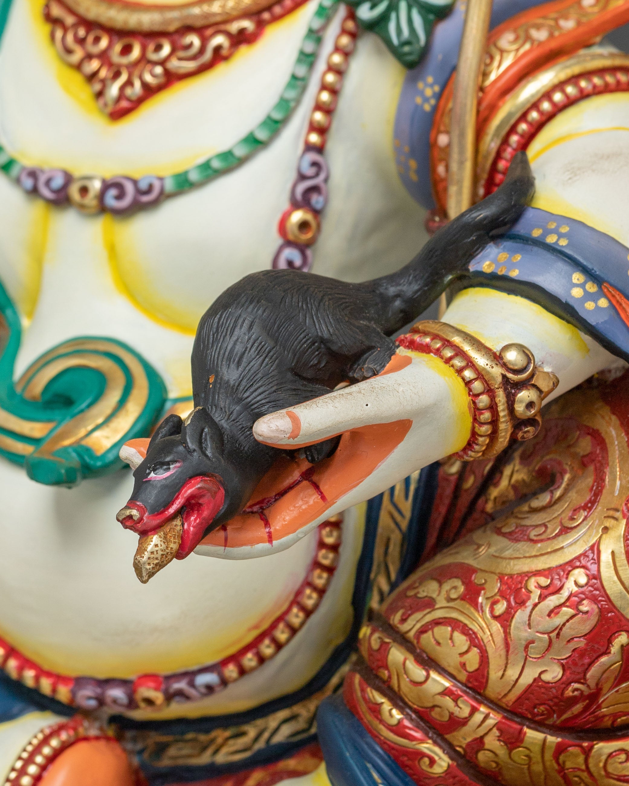 White Dzambhala Sacred Figurine | Symbol of Prosperity