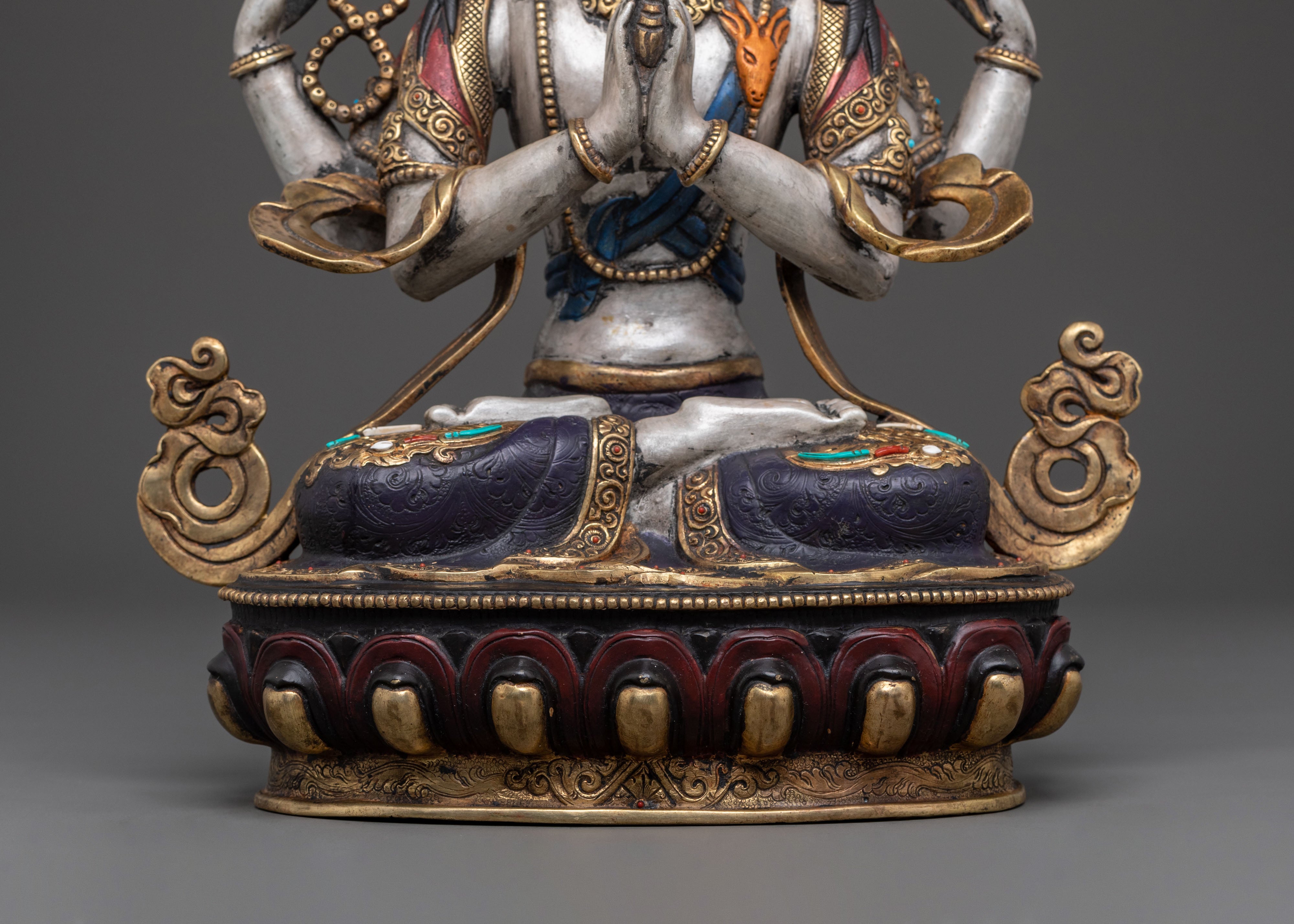 Traditional Himalayan Figurine of Chenrezig