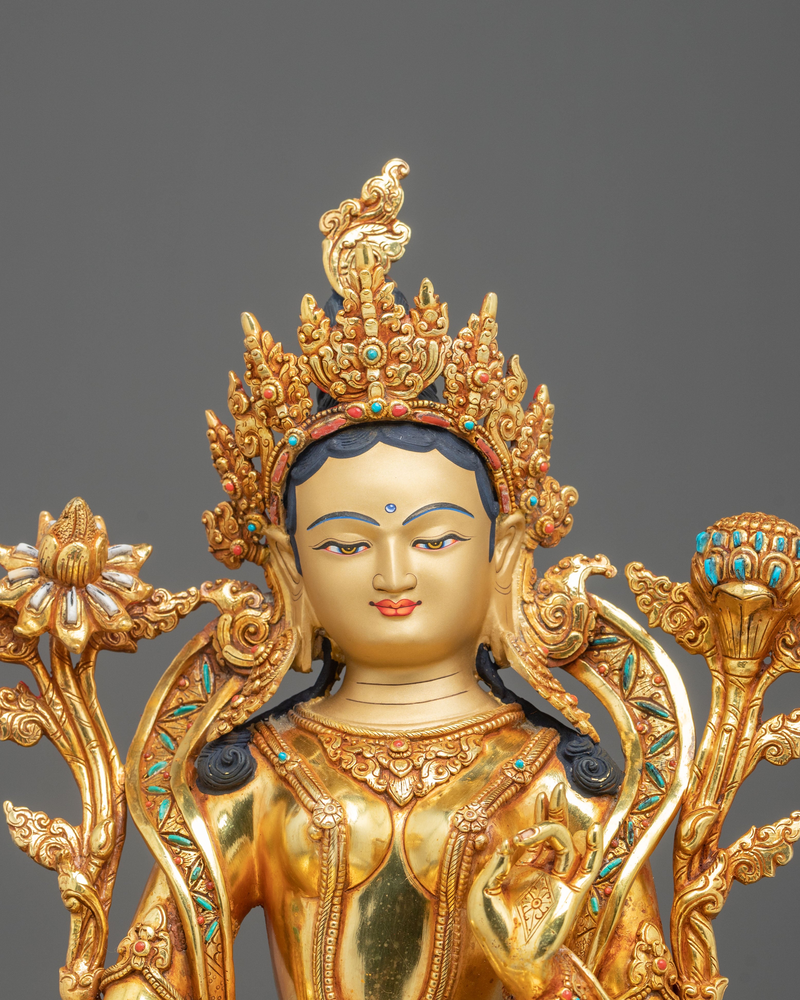 Green Tara Sculpture | Tibetan Fearless Protector