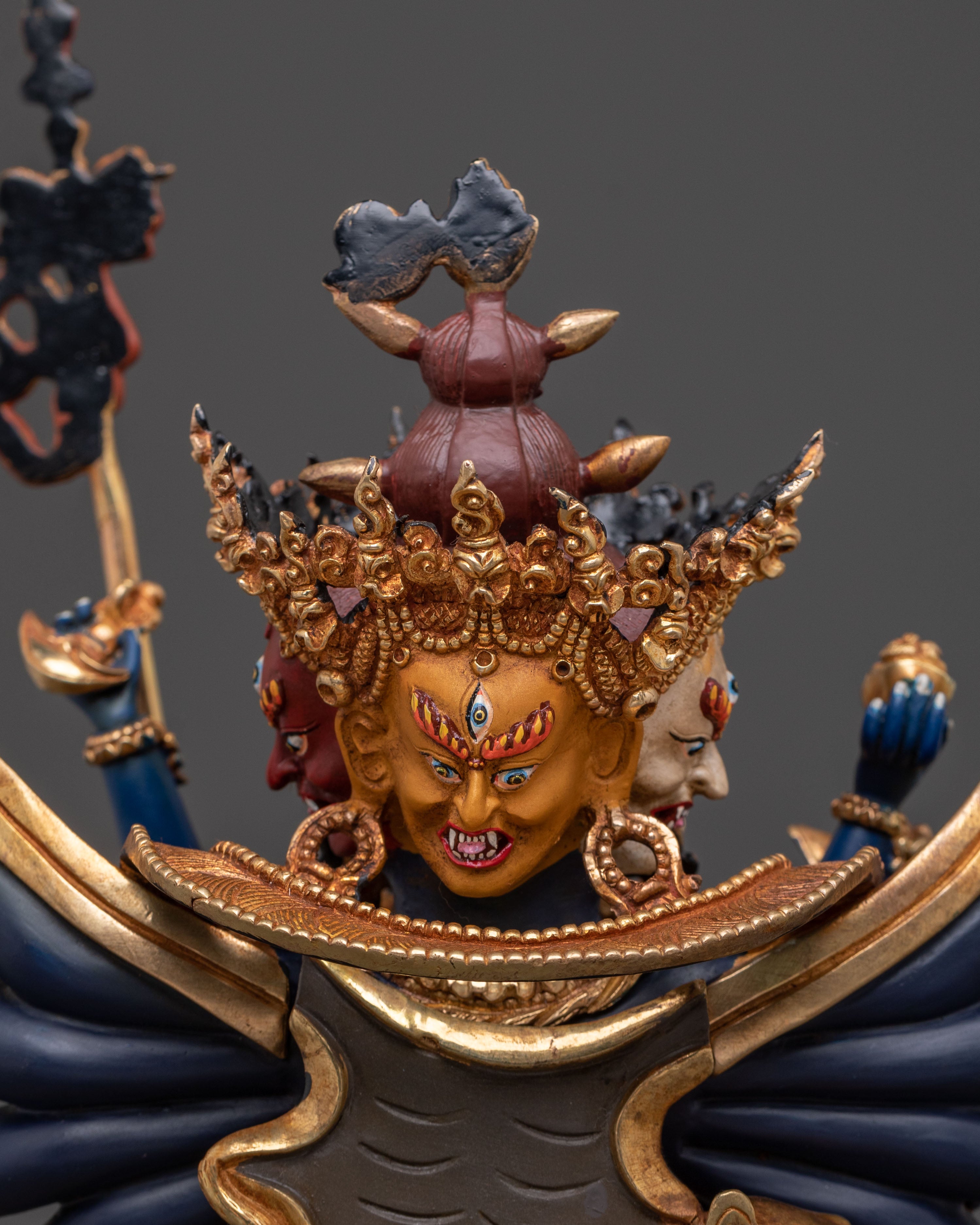 Chakrasamvara With Vajravarahi: 24K Gold Gilded Sculpture