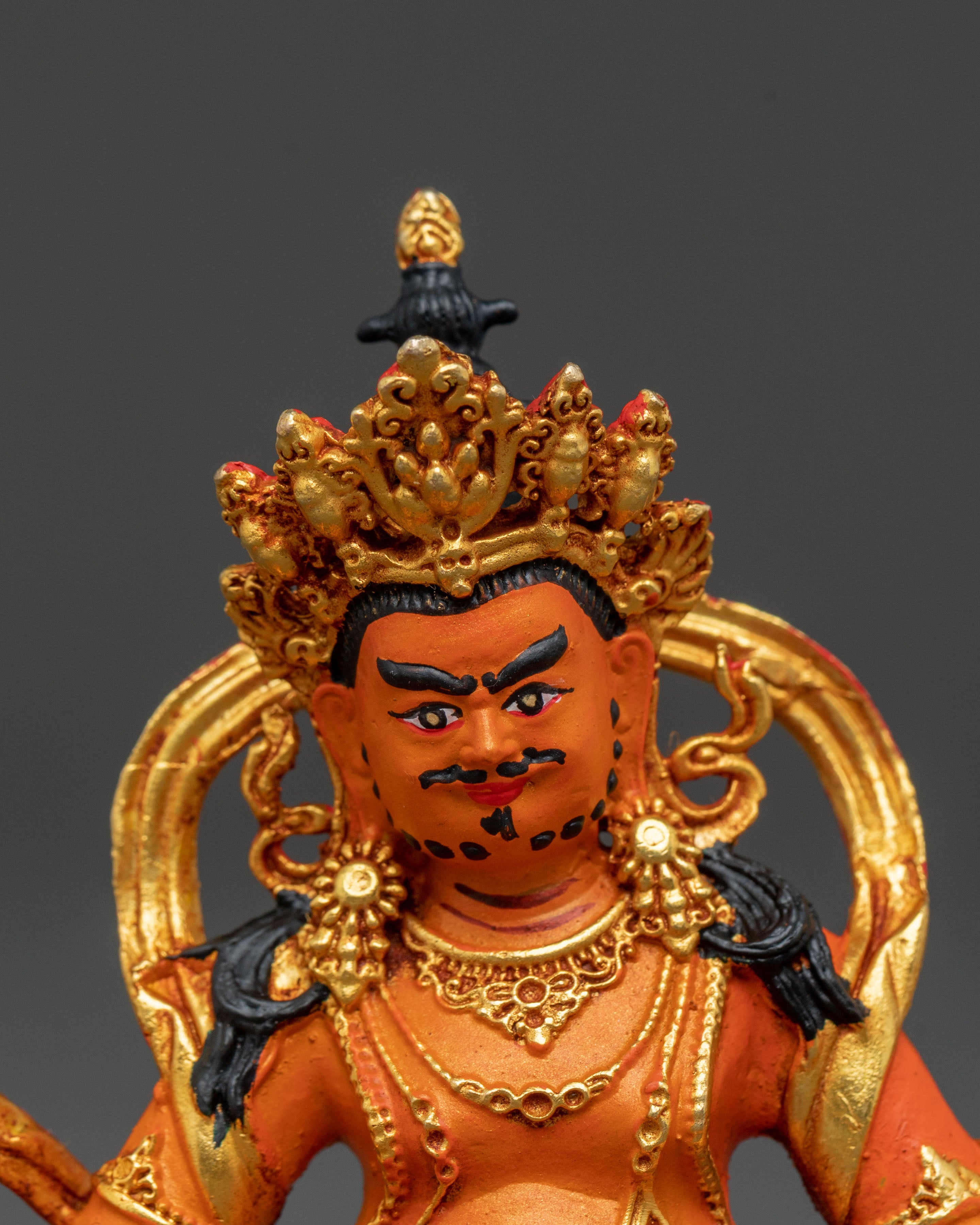 Copper Statue of Wealth Deity Dzambhala – Handcrafted Serenity