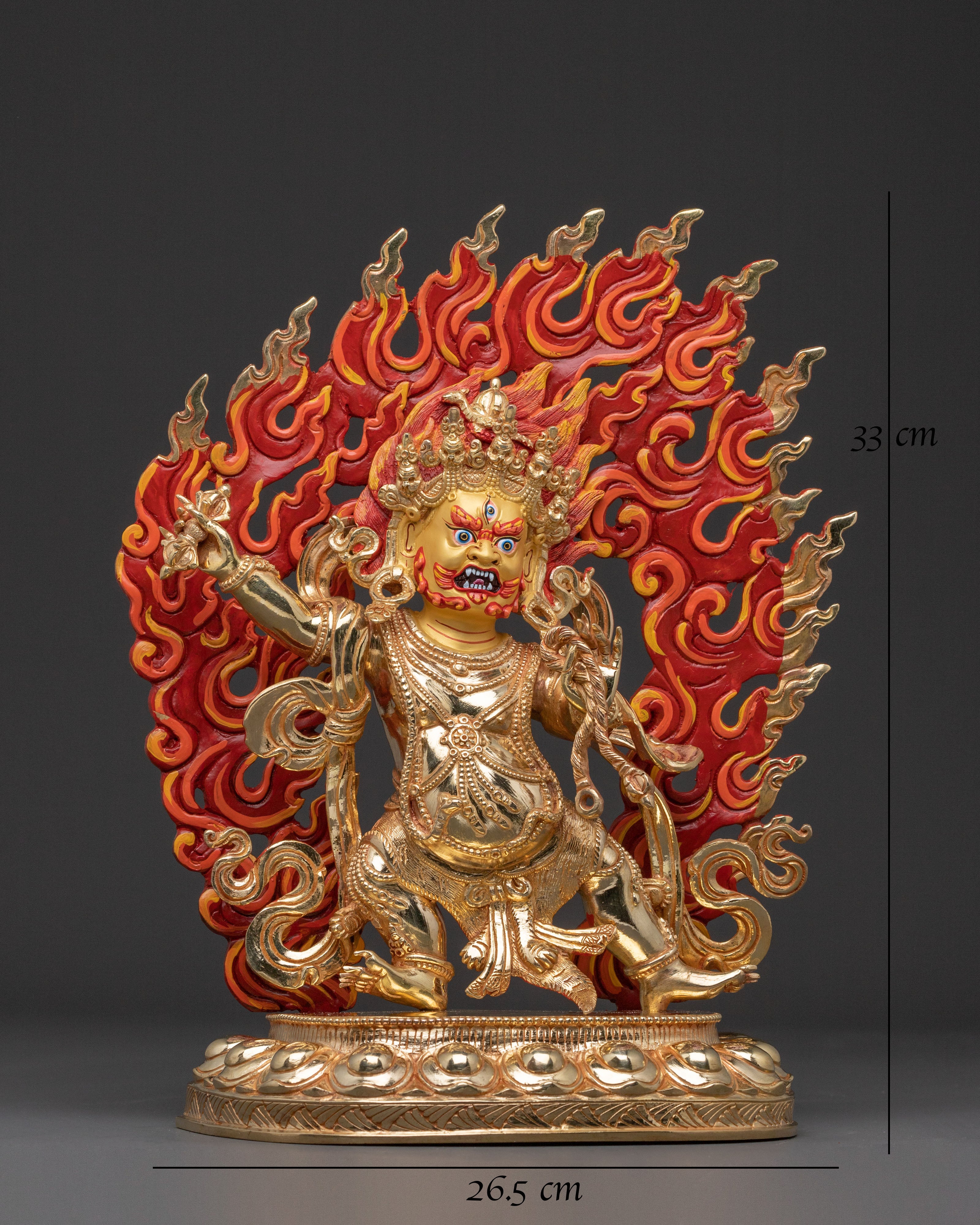 Vajrapani: Hand-Gilded Copper Statue