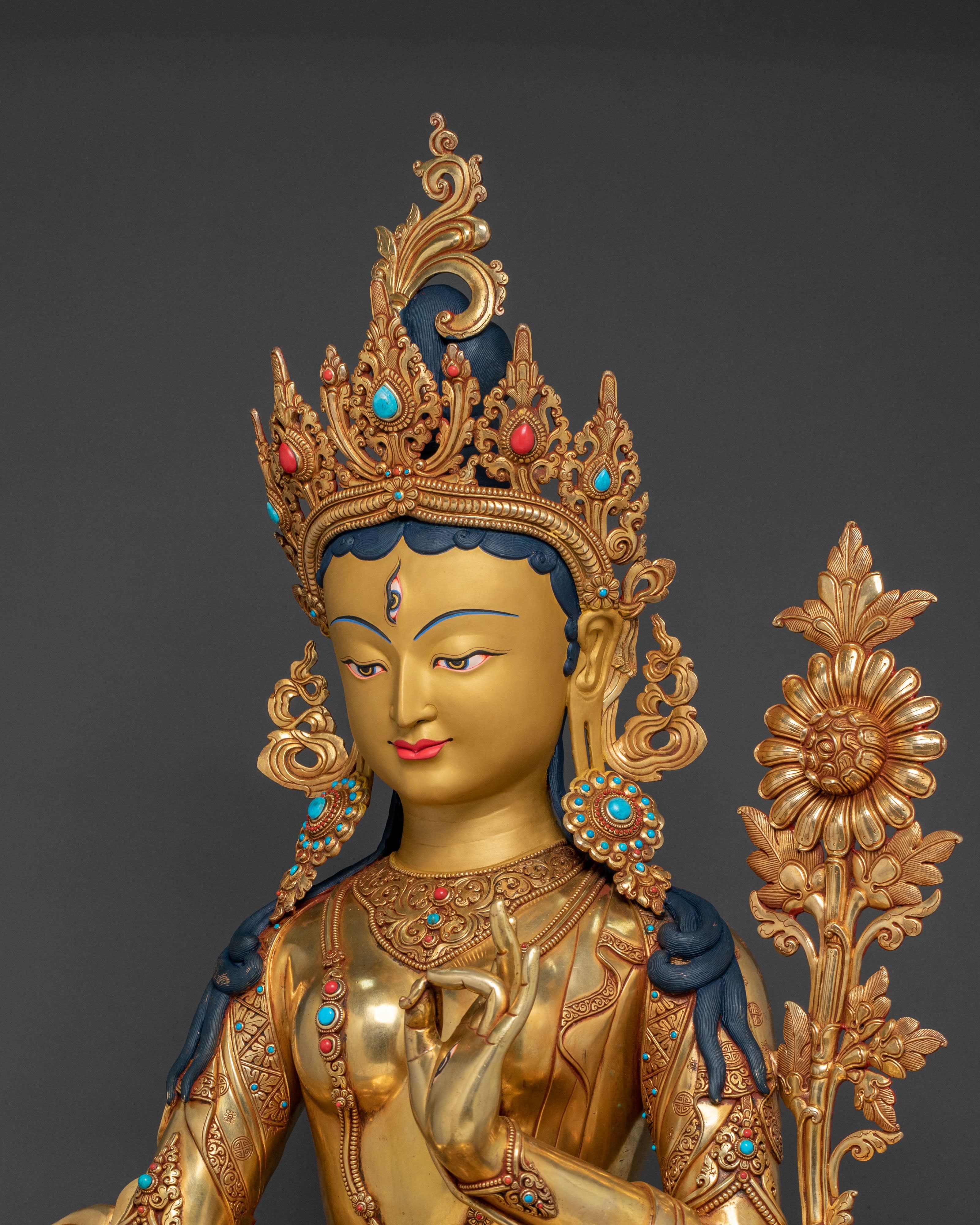 White Tara Figurine: Divine Goddess of Longevity