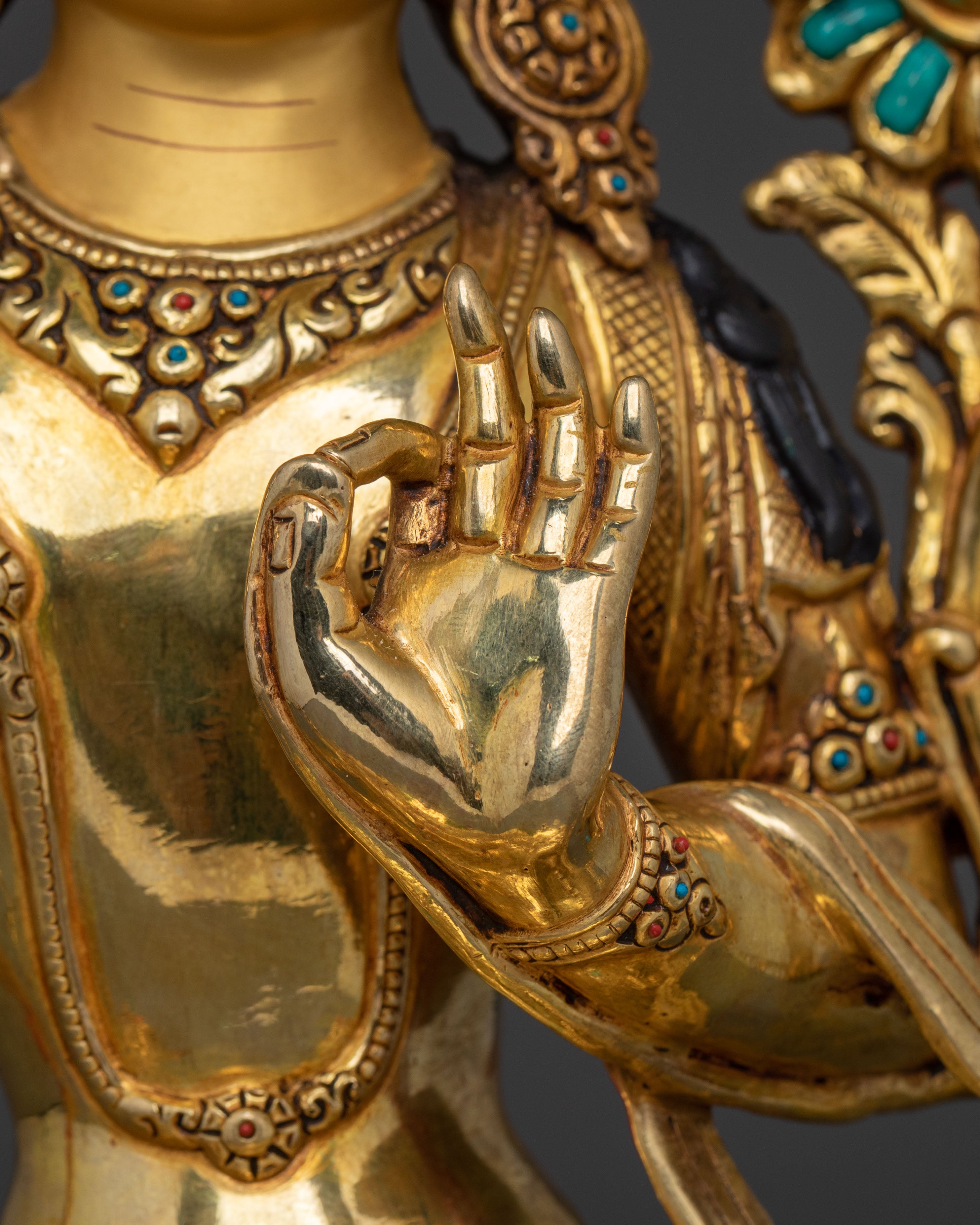Handcrafted Himalayan Manjushri Statue | Wisdom Deity Sculpture