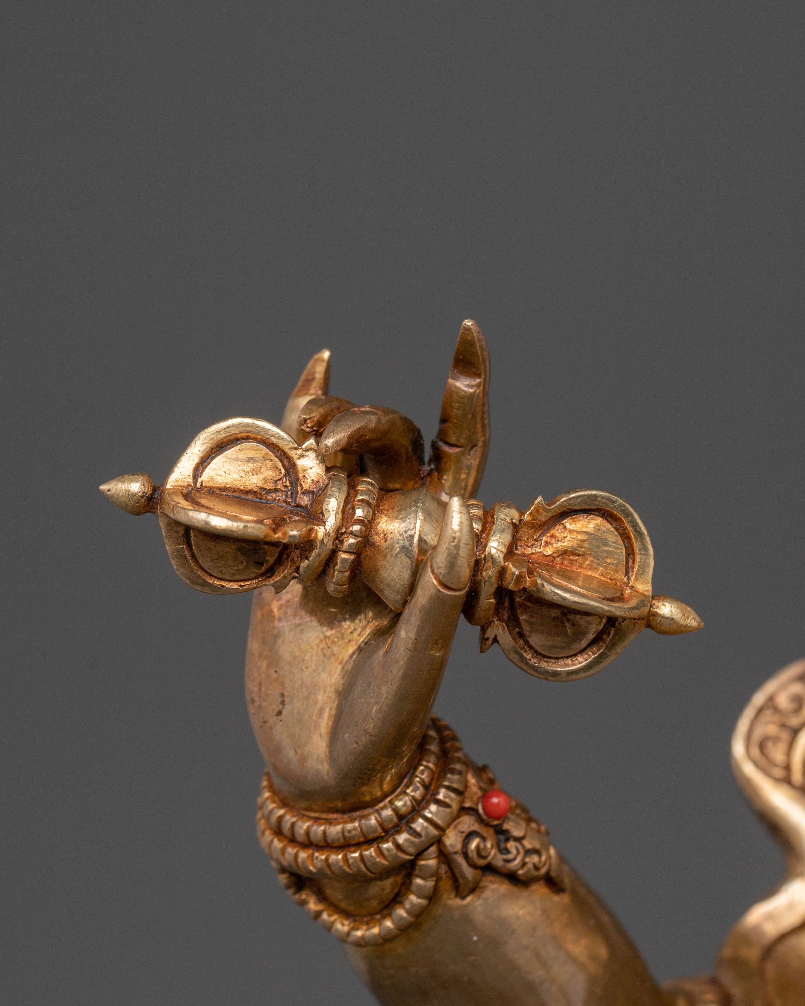 Vajrapani Statue: 24K Gold Gilded Sacred Bodhisattva