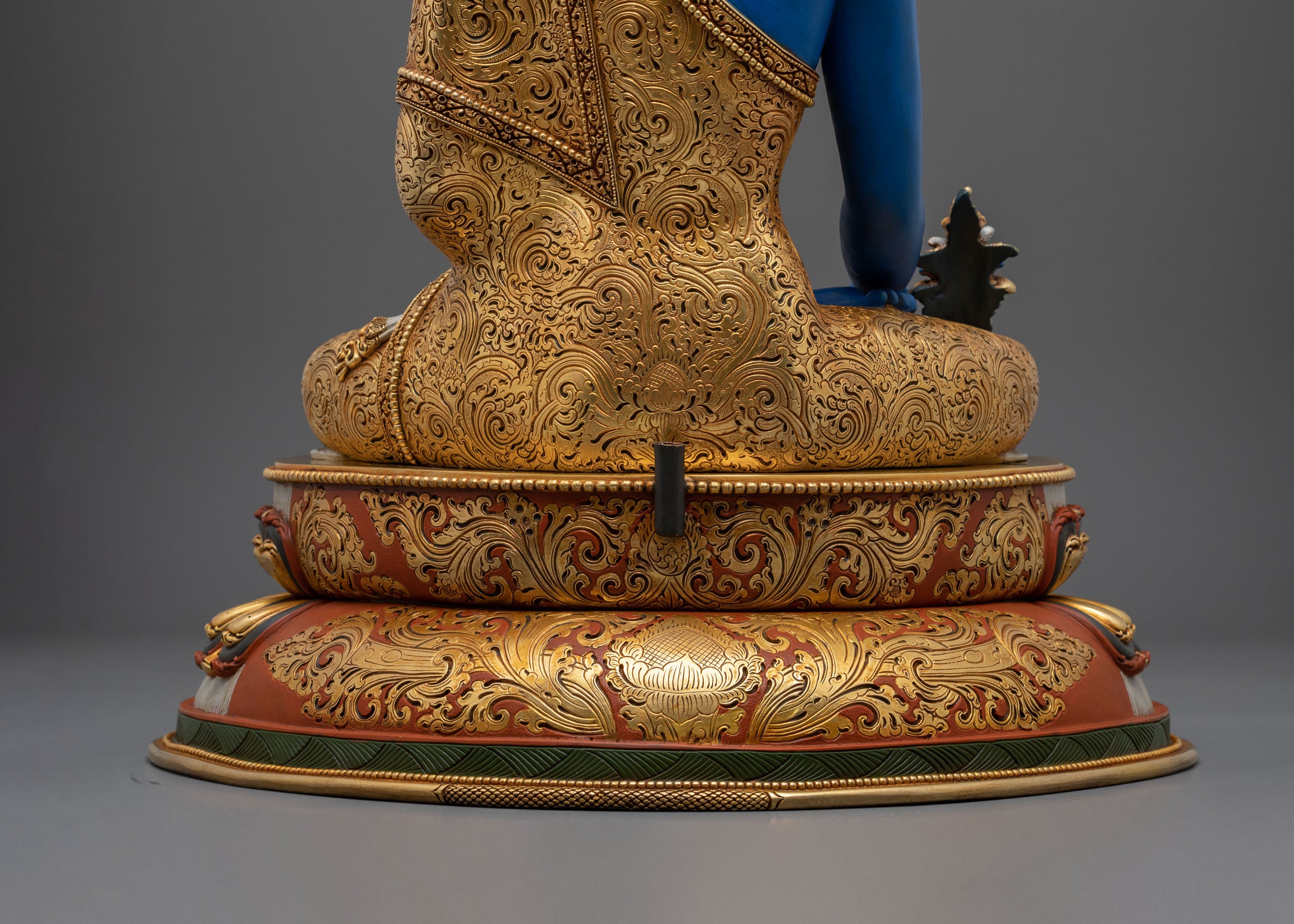 Medicine Buddha Healing Lineage Statue | 24K Gold Gilded