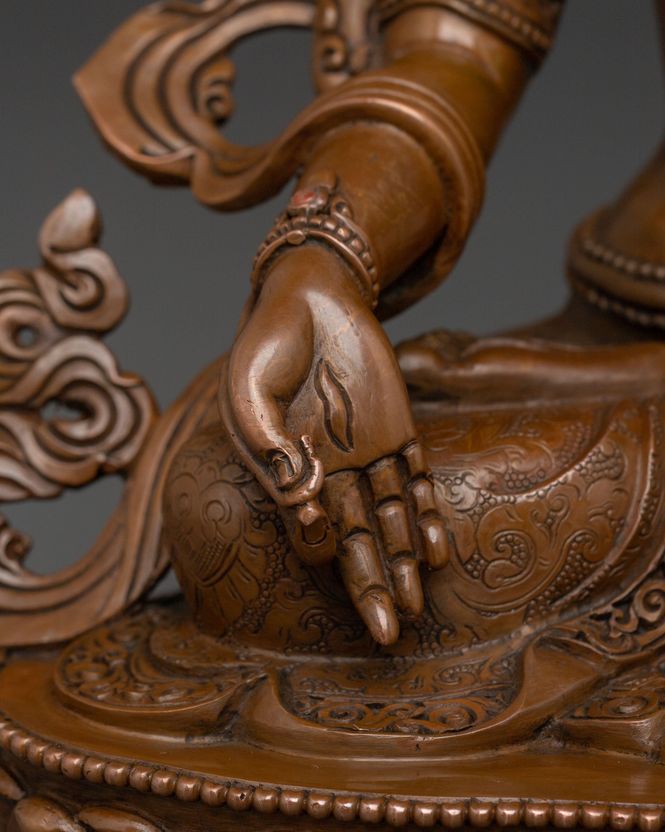 Sita Tara "White Tara" Statue | Oxidized Copper Goddess Figurine