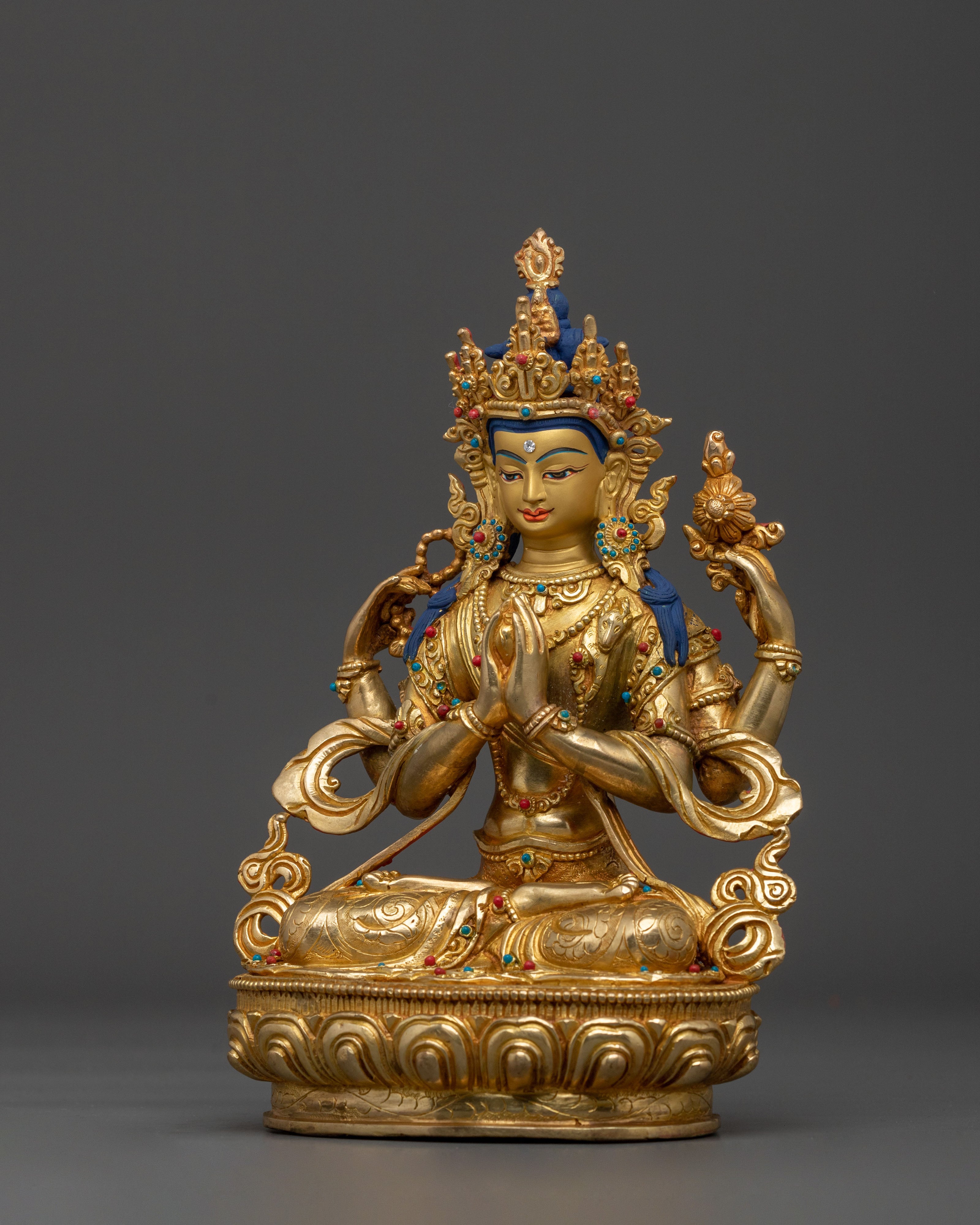 Avalokiteshvara Sculpture | Tibetan Buddhist Figurine