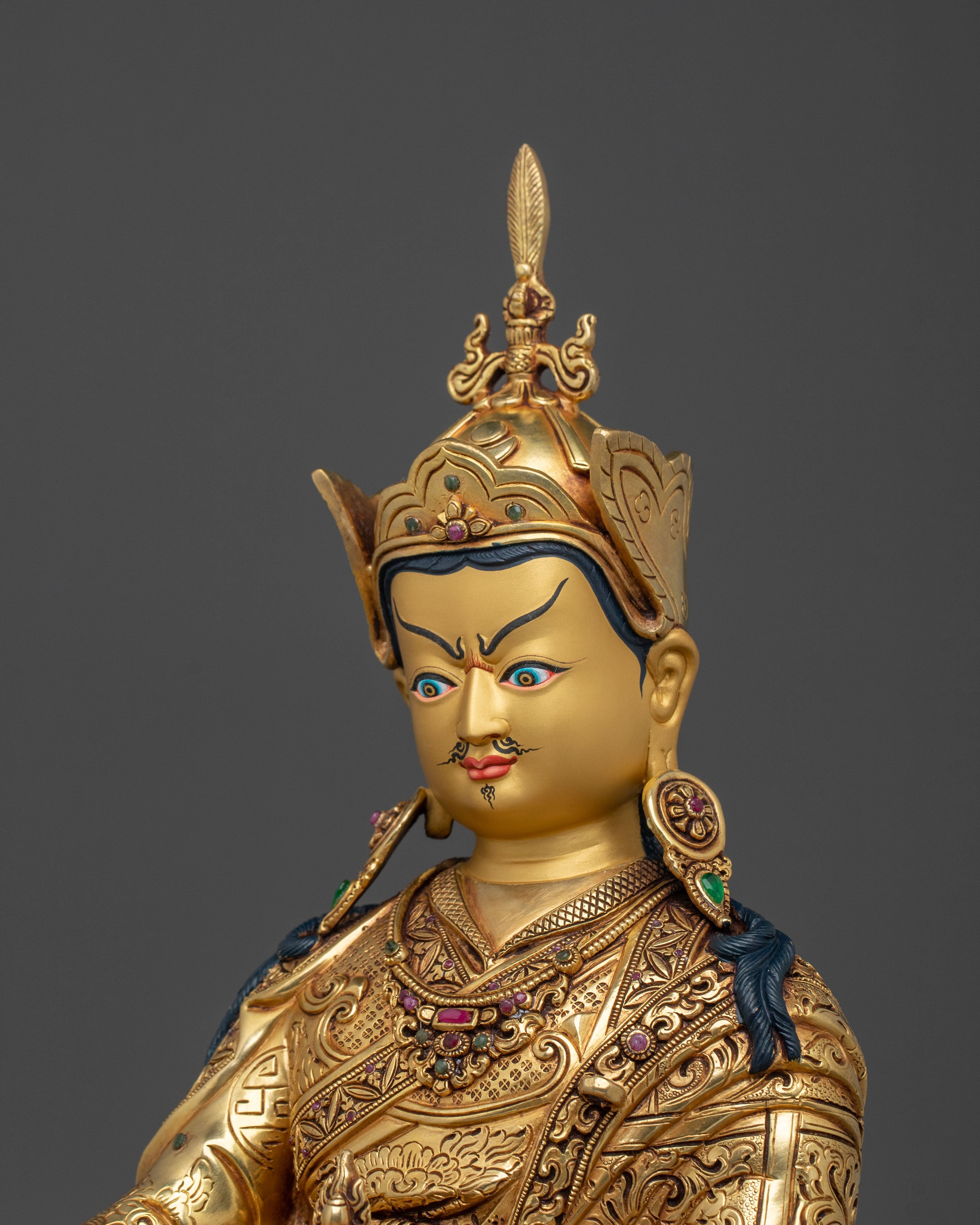 Guru Rinpoche Enlightenment Statue: Buddhist Altar Decoration