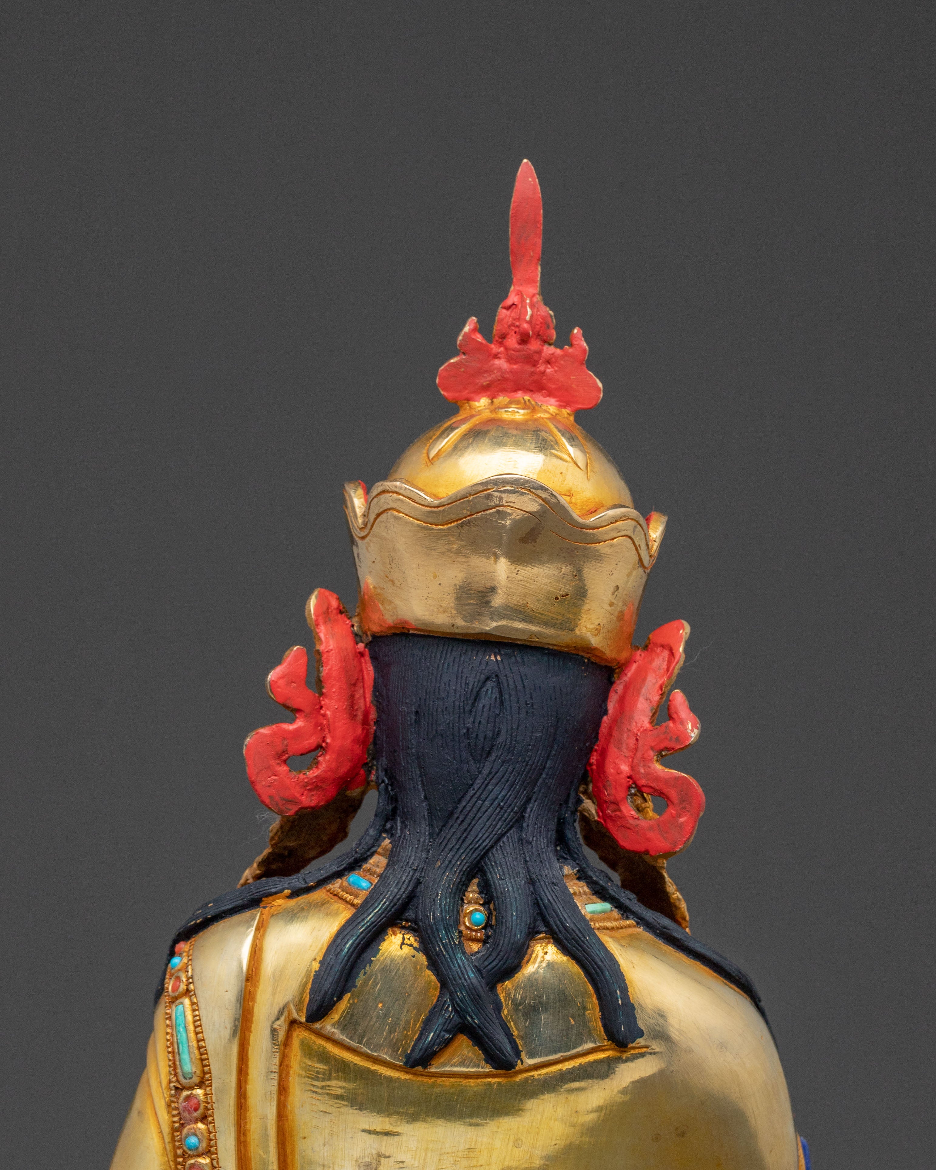 Sacred Guru Rinpoche Statue of Wisdom, Gilded Copper