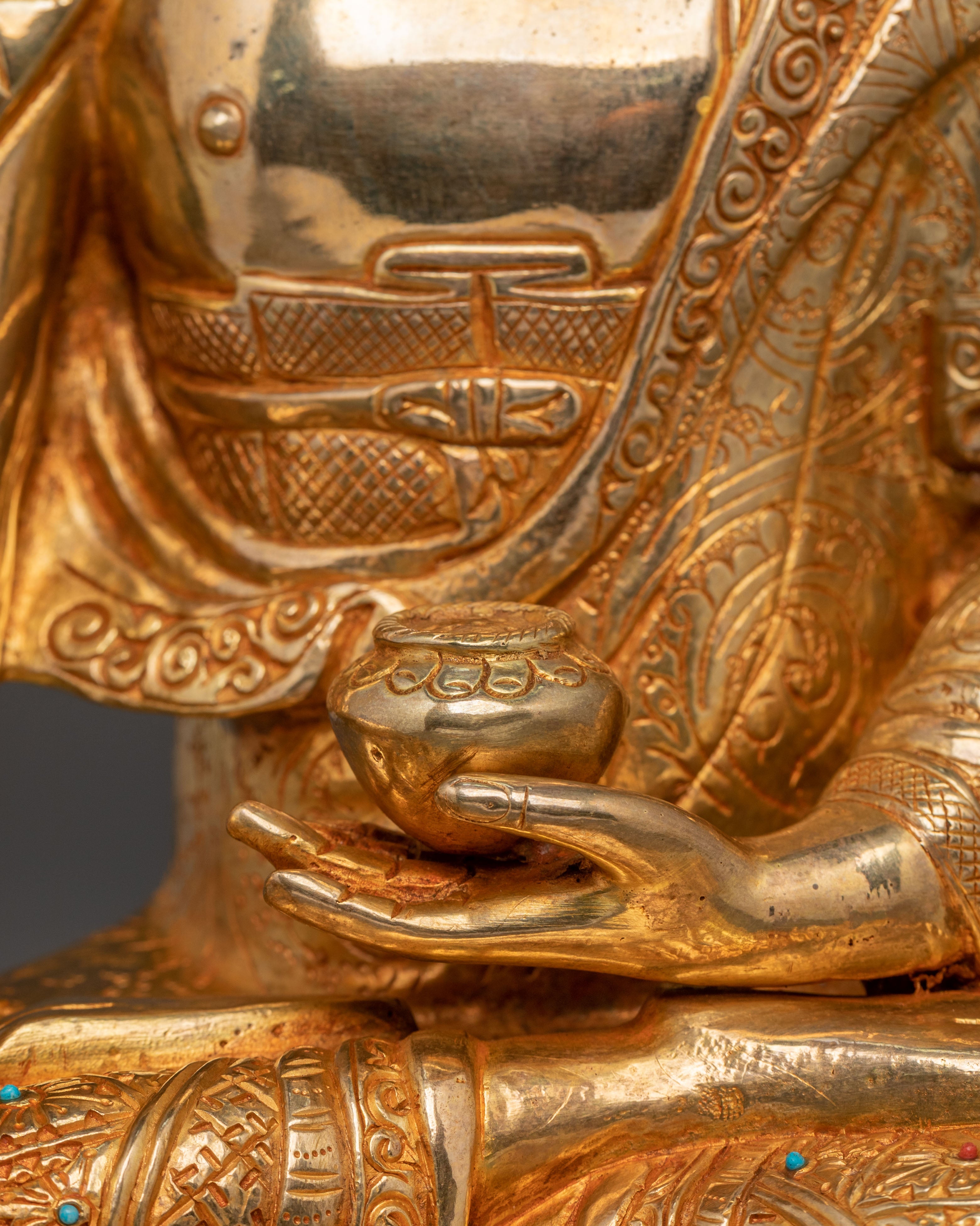 Shakyamuni Buddha 24k Gold Gilded Spiritual Statue