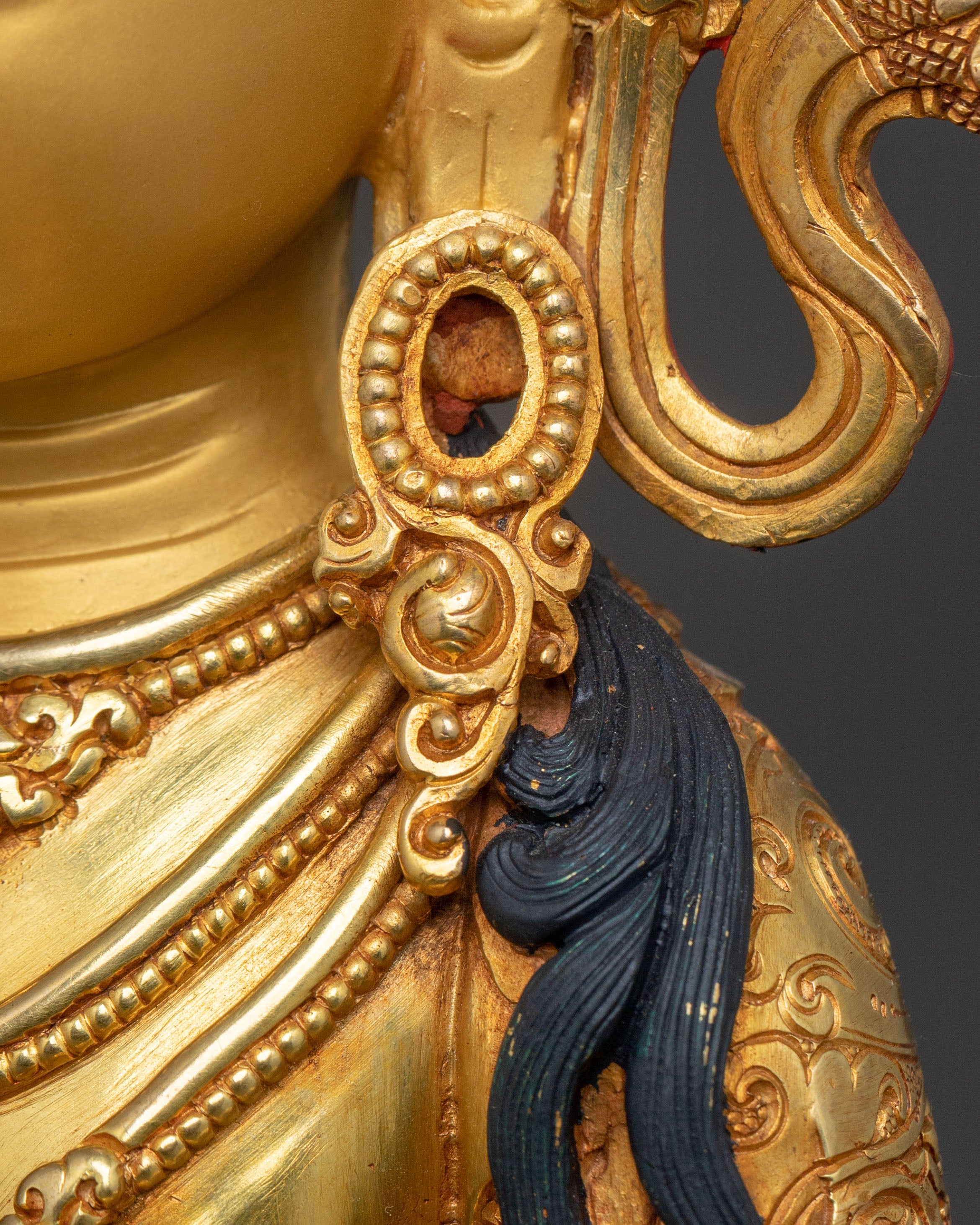 Amitayus Buddha: 24K Gold Gilded Figure