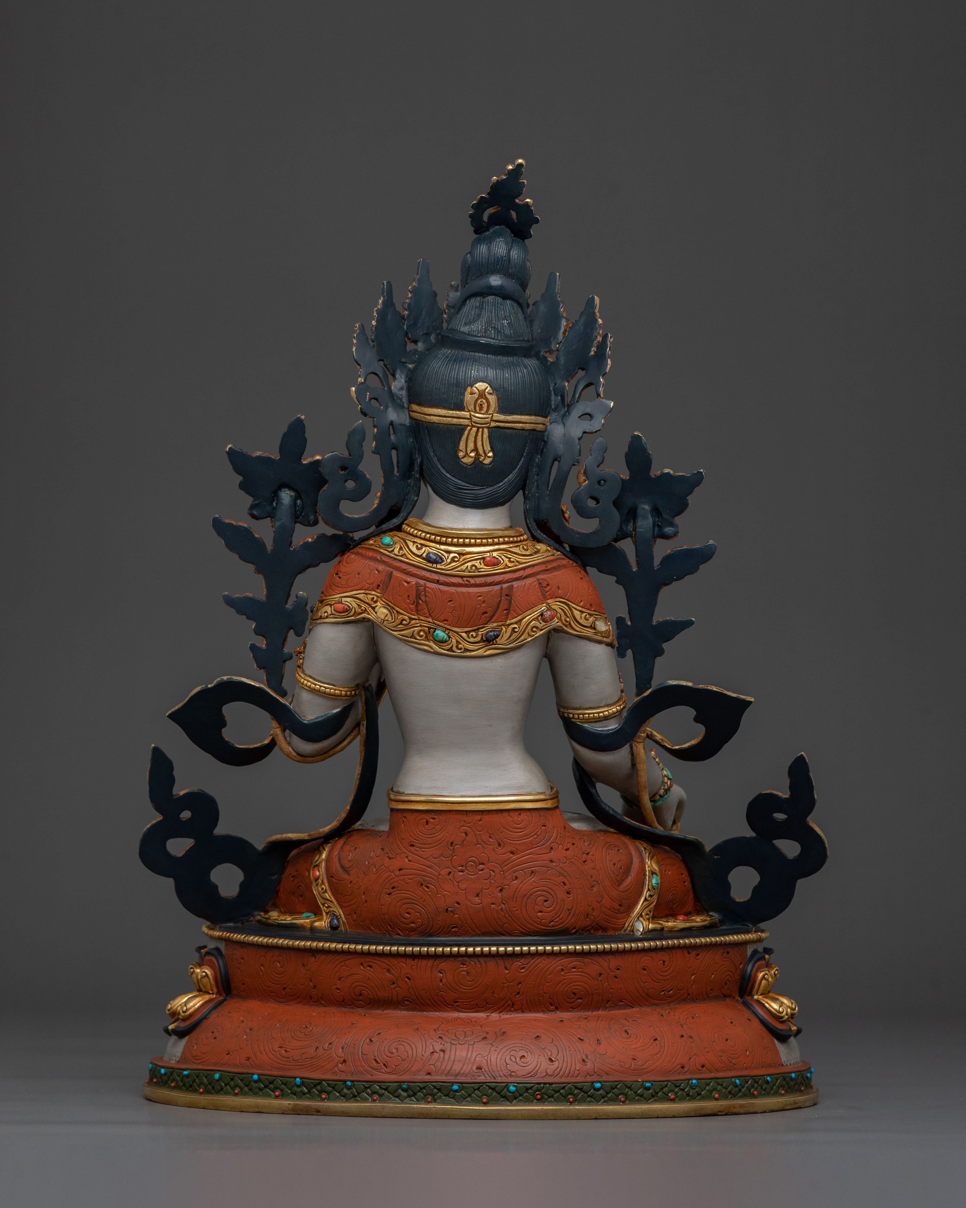 White Tara Statue | 24K Gold Gilded Serenity