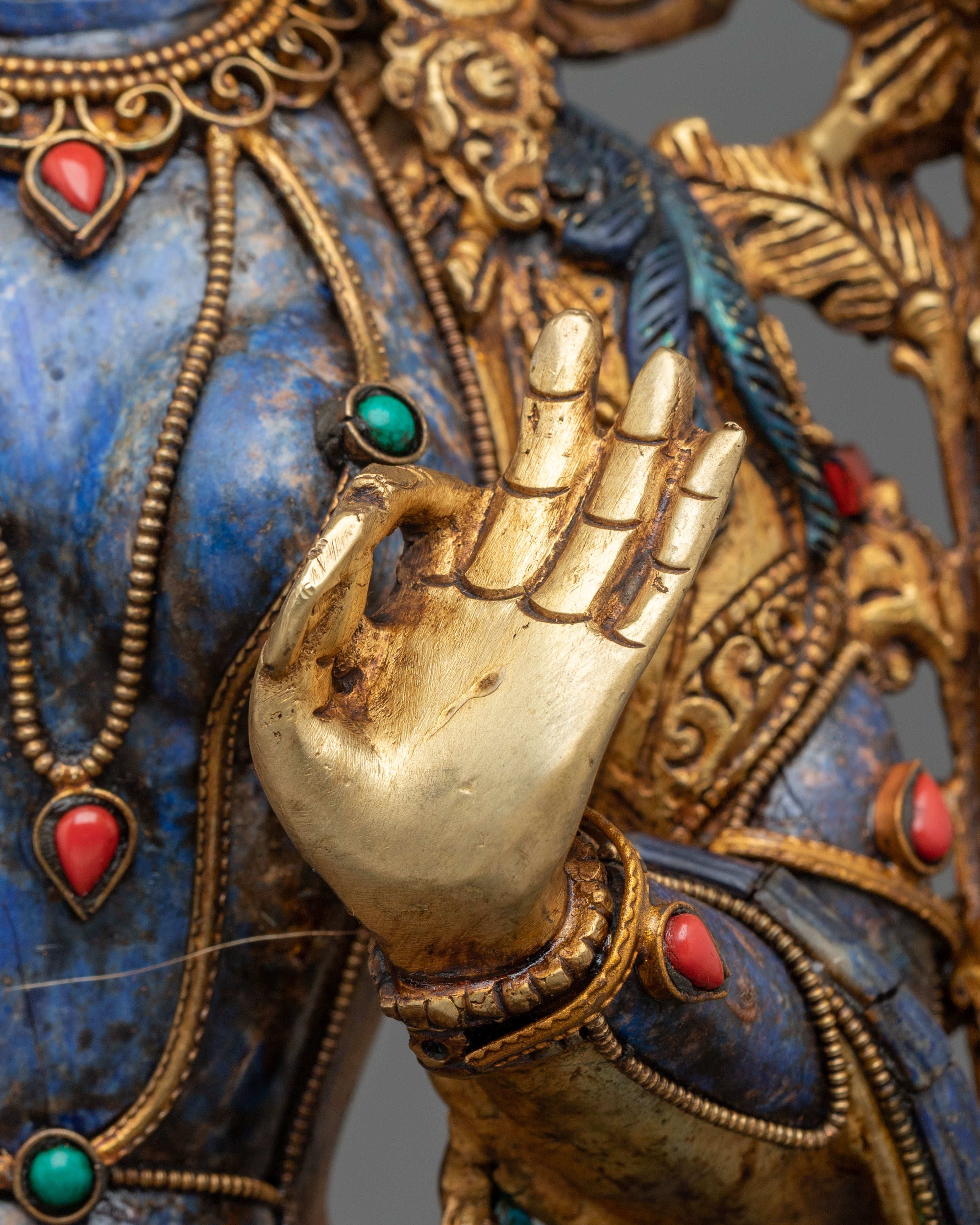 White Tara Gold & Acrylic Painted Statue | Home Decor
