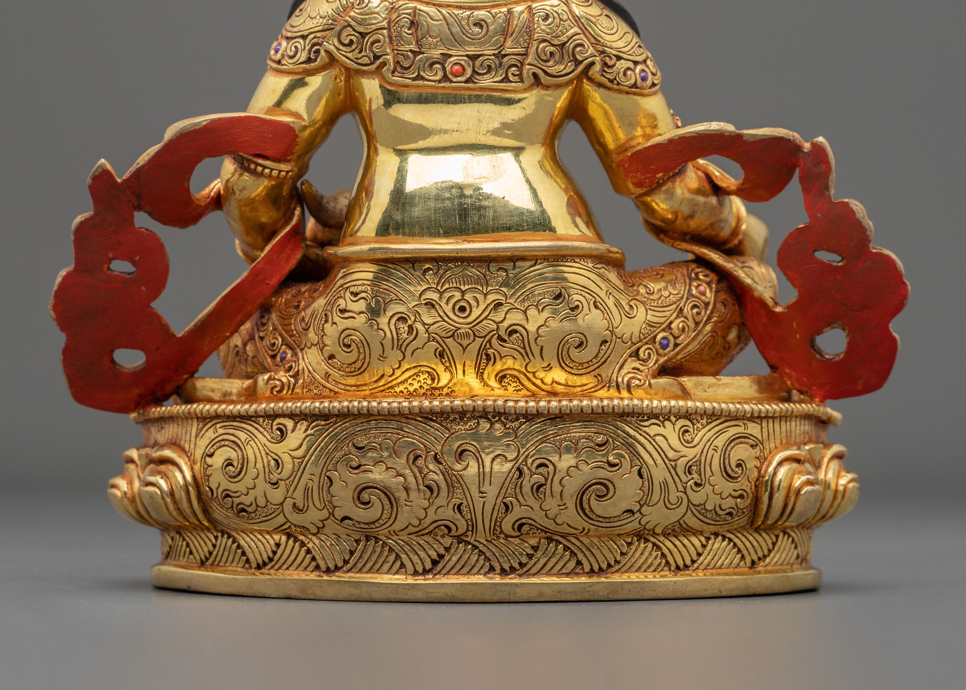 Dzambhala Wealth God Spiritual Statue | 24K Gold Gilded Copper Sculpture