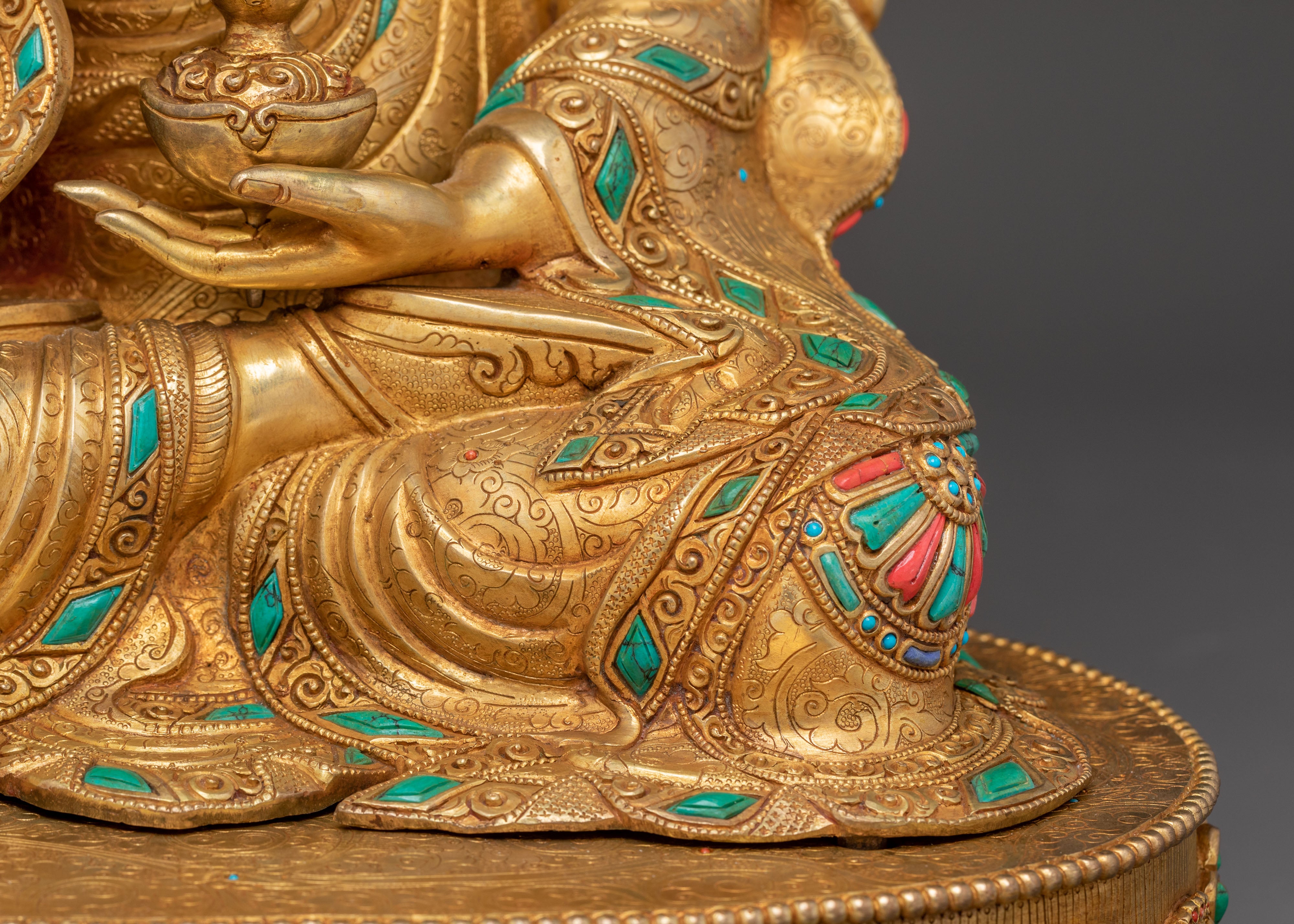 Blessing Guru Tsokye Dorje Statue | Radiant Gilded Masterpiece