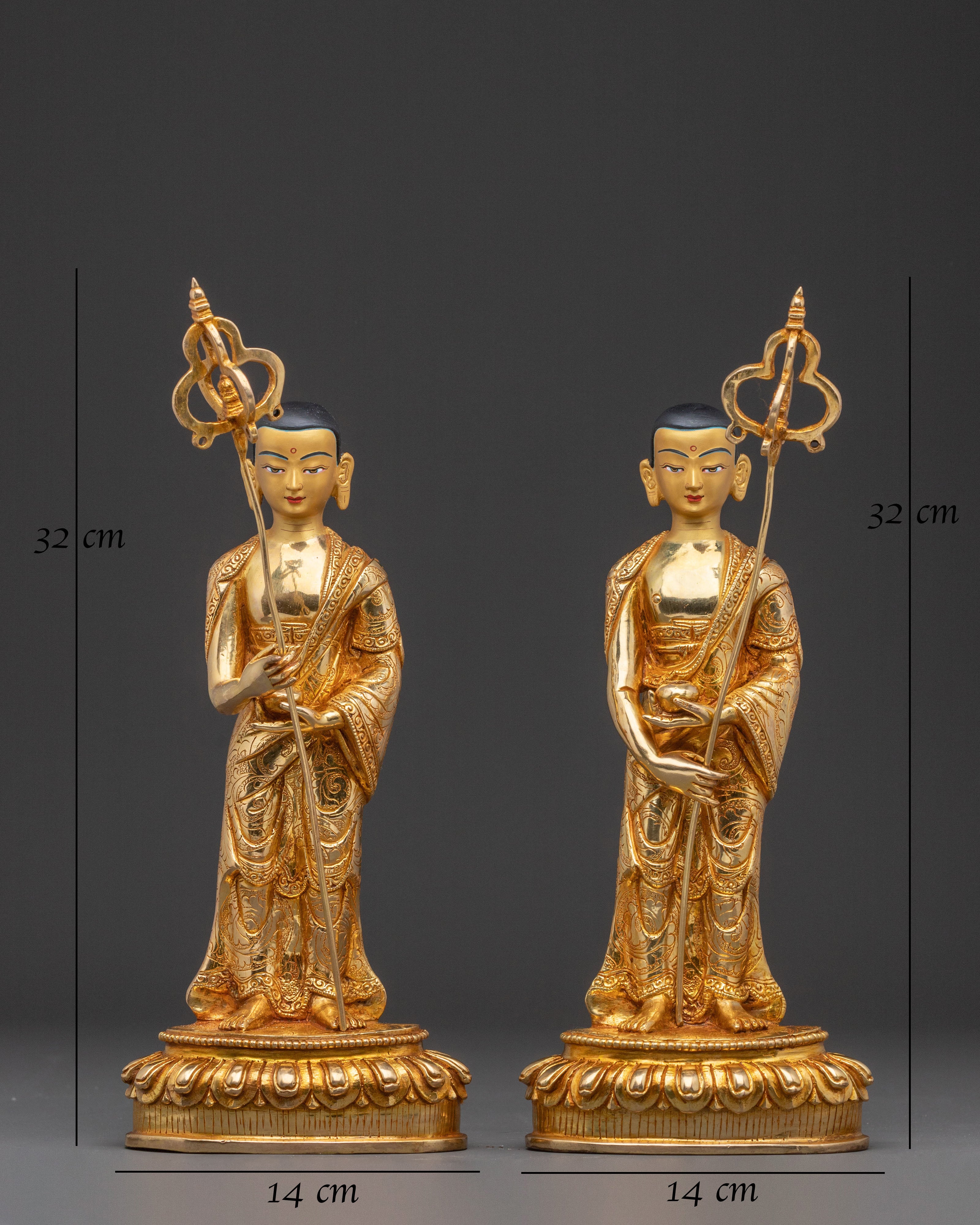 Disciples of Shakyamuni Buddha – Nepali Copper Statues