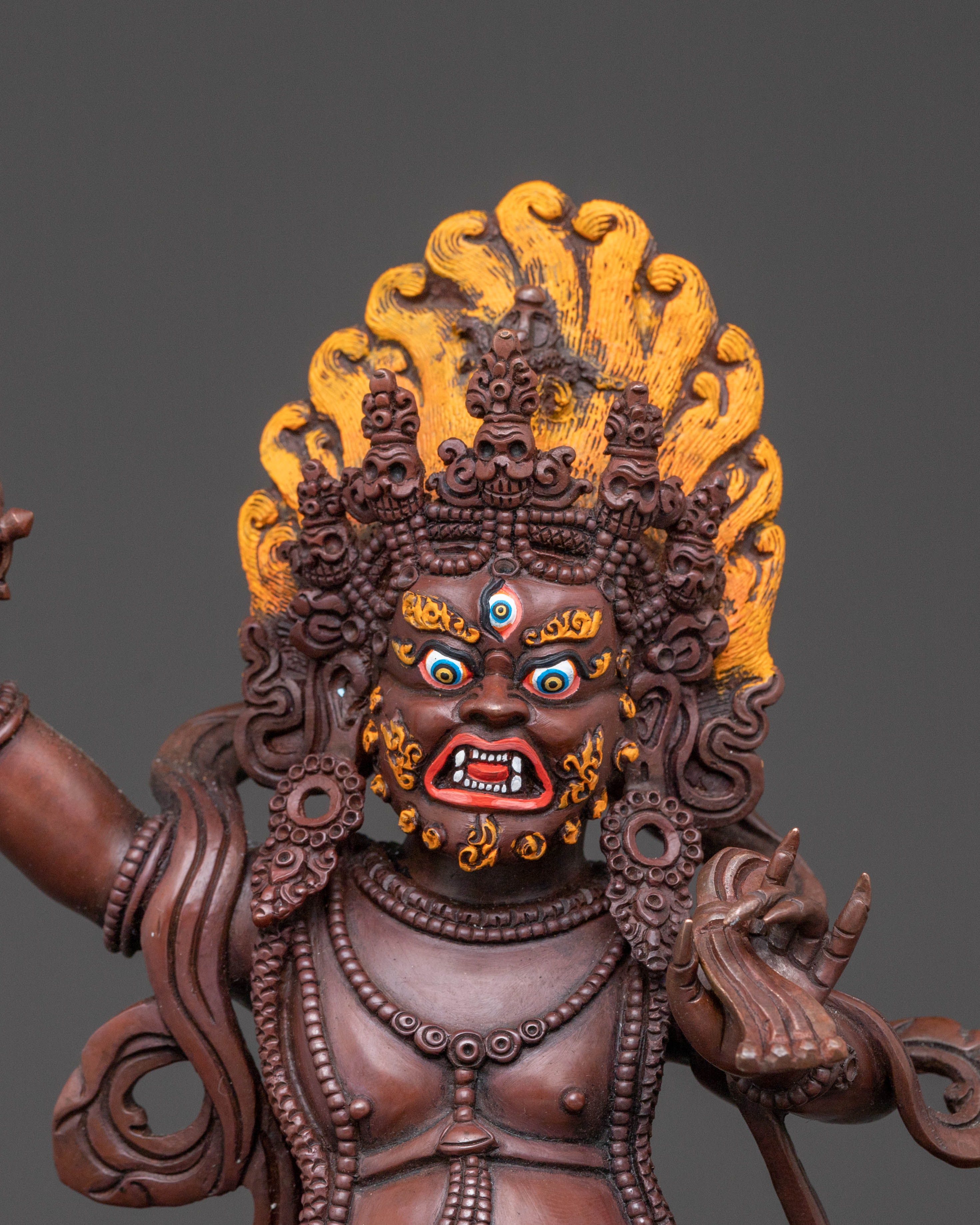 Vajrapani Blessing Statue – Oxidized Copper Artistry