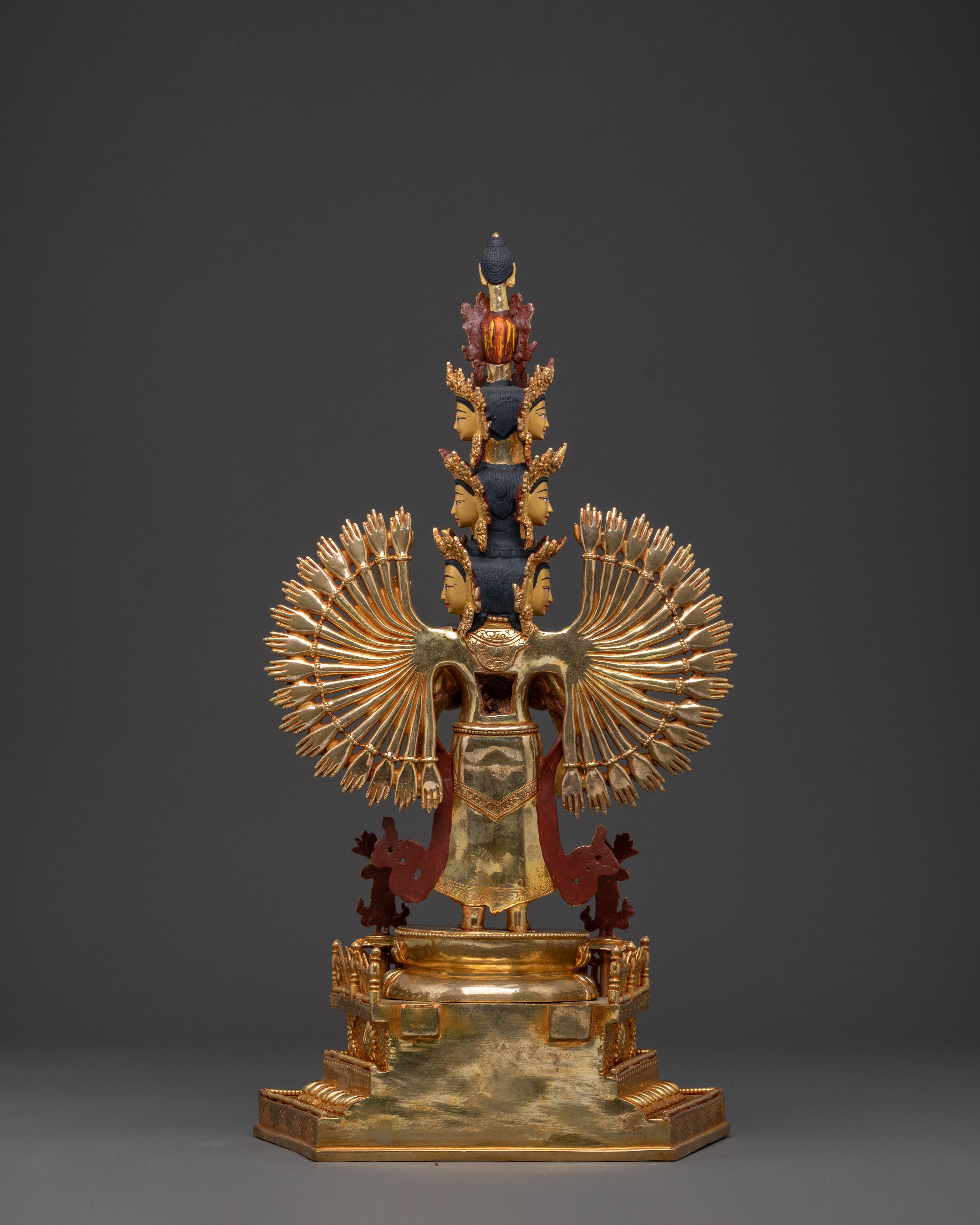 1000 Armed Chenrezig Tibetan Statue | 24k Gold Glided