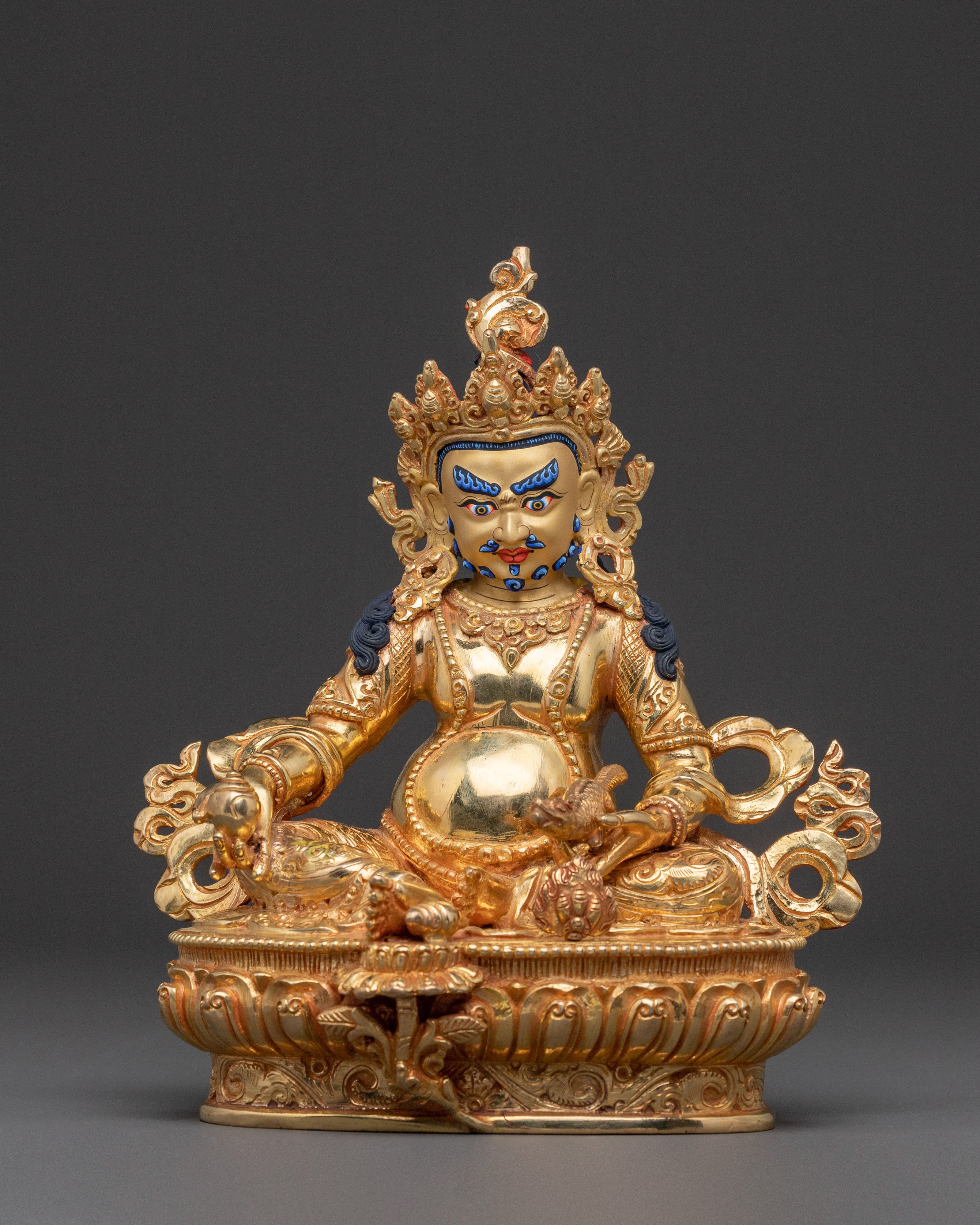24K Gold Gilded Guardian Dzambhala Prosperity Statue