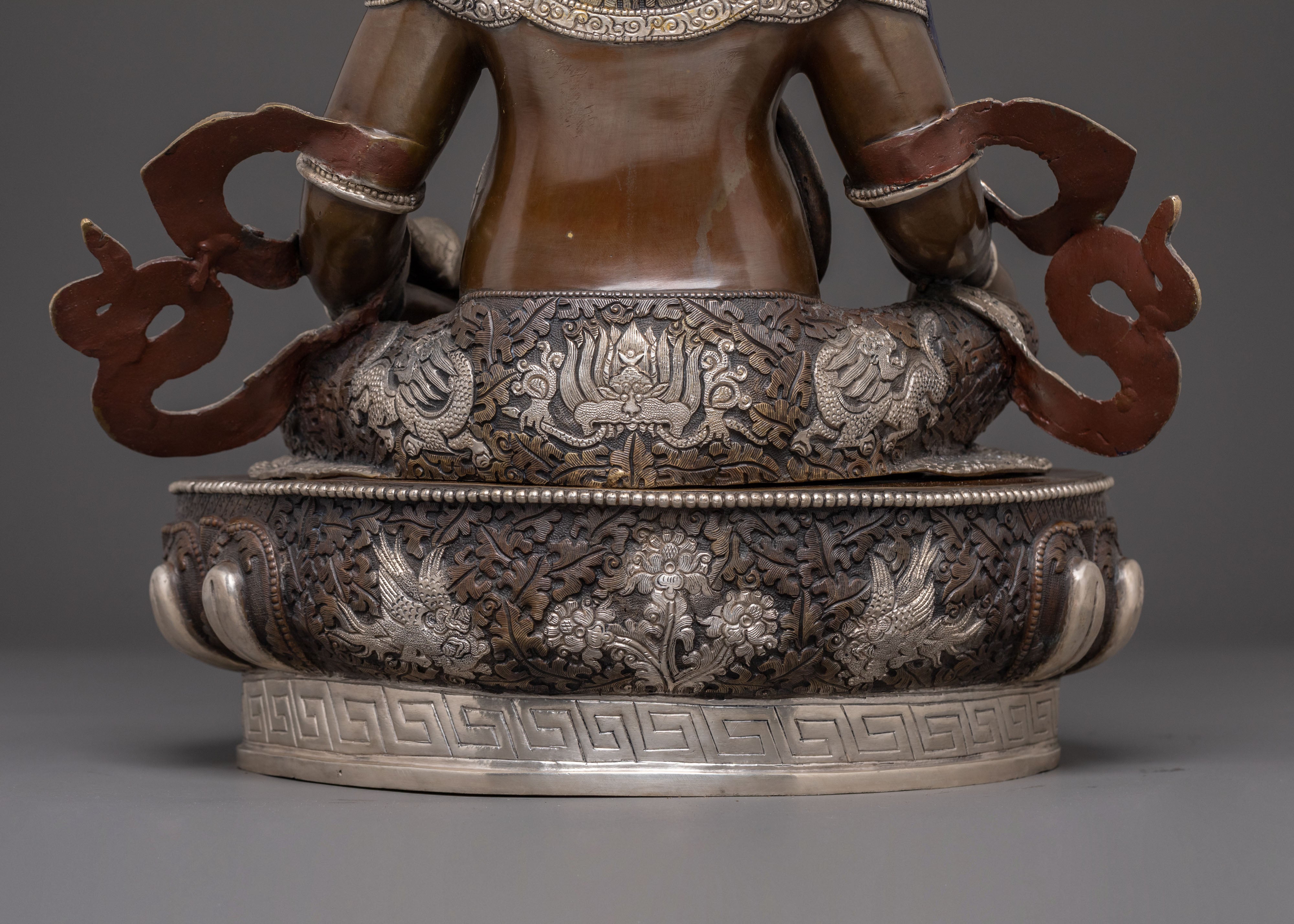 Dzambhala Sacred Statue: Masterfully Crafted Oxidized Copper