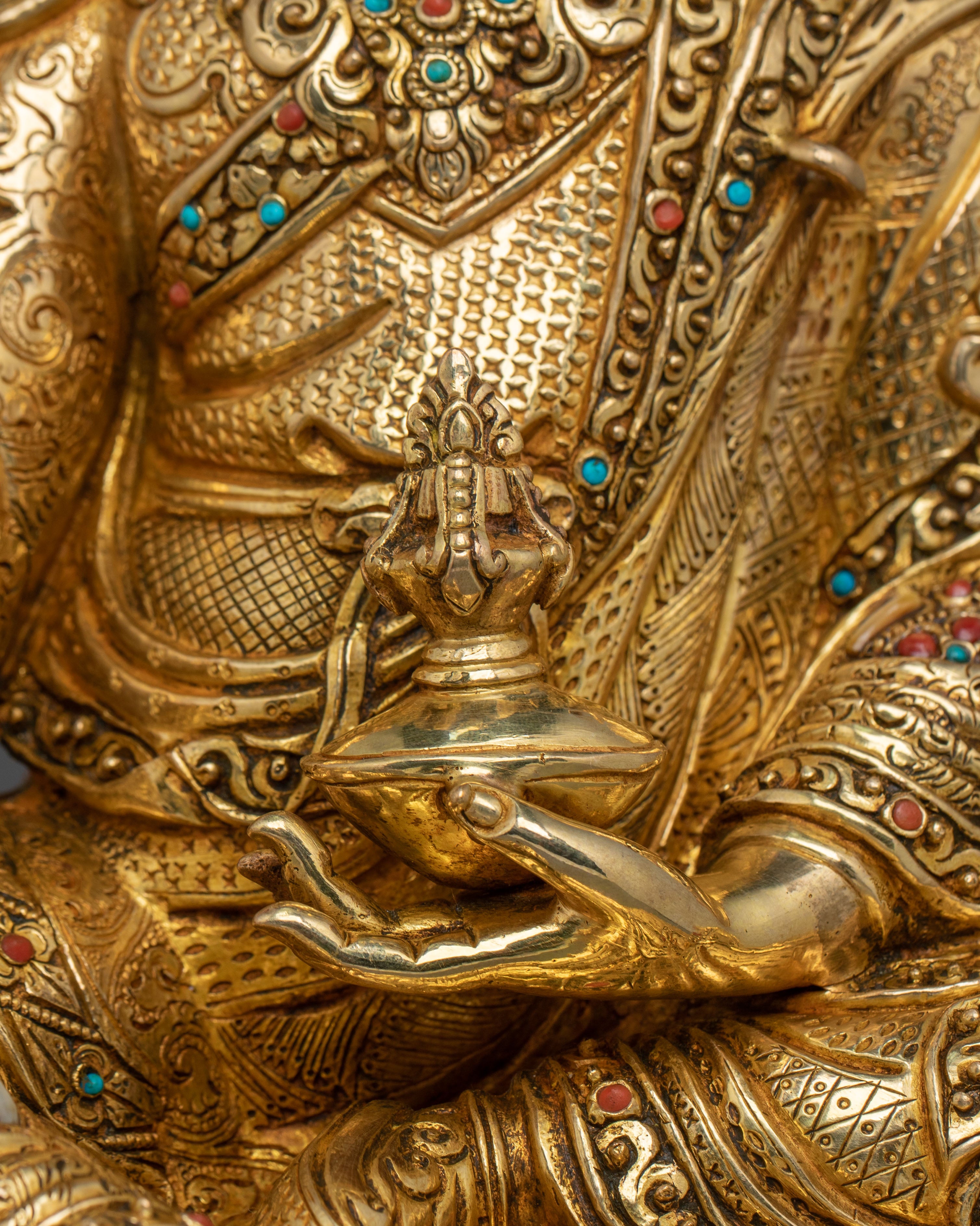 Traditional Handmade Tibetan Guru Rinpoche Statue