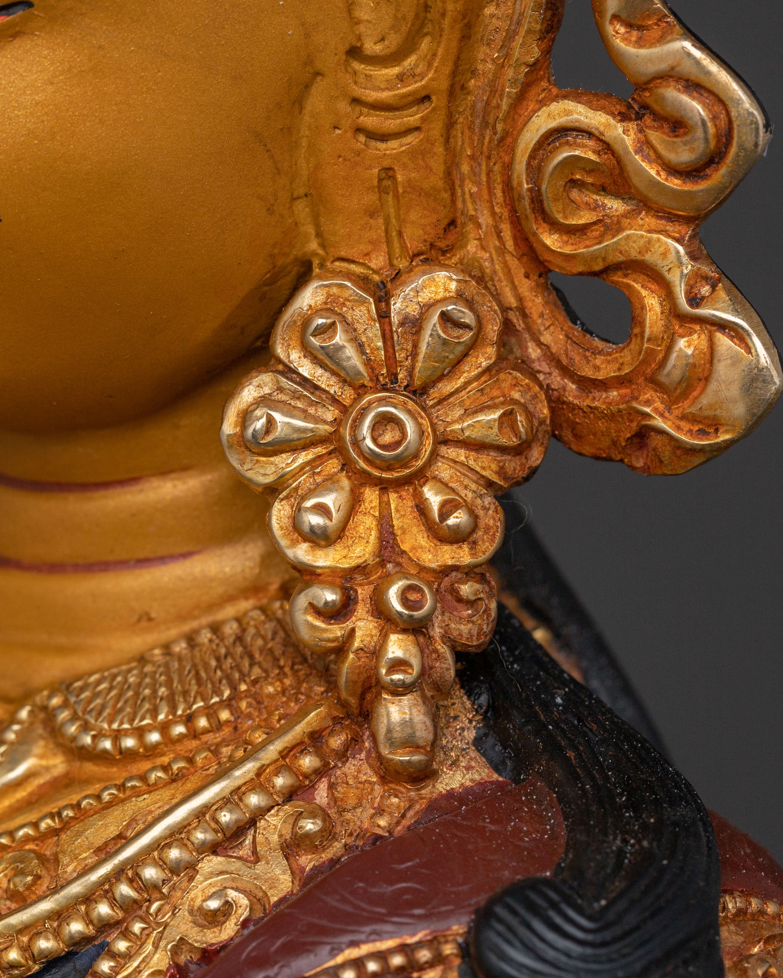 Guru Rinpoche Divine Statue – Gilded Copper Art