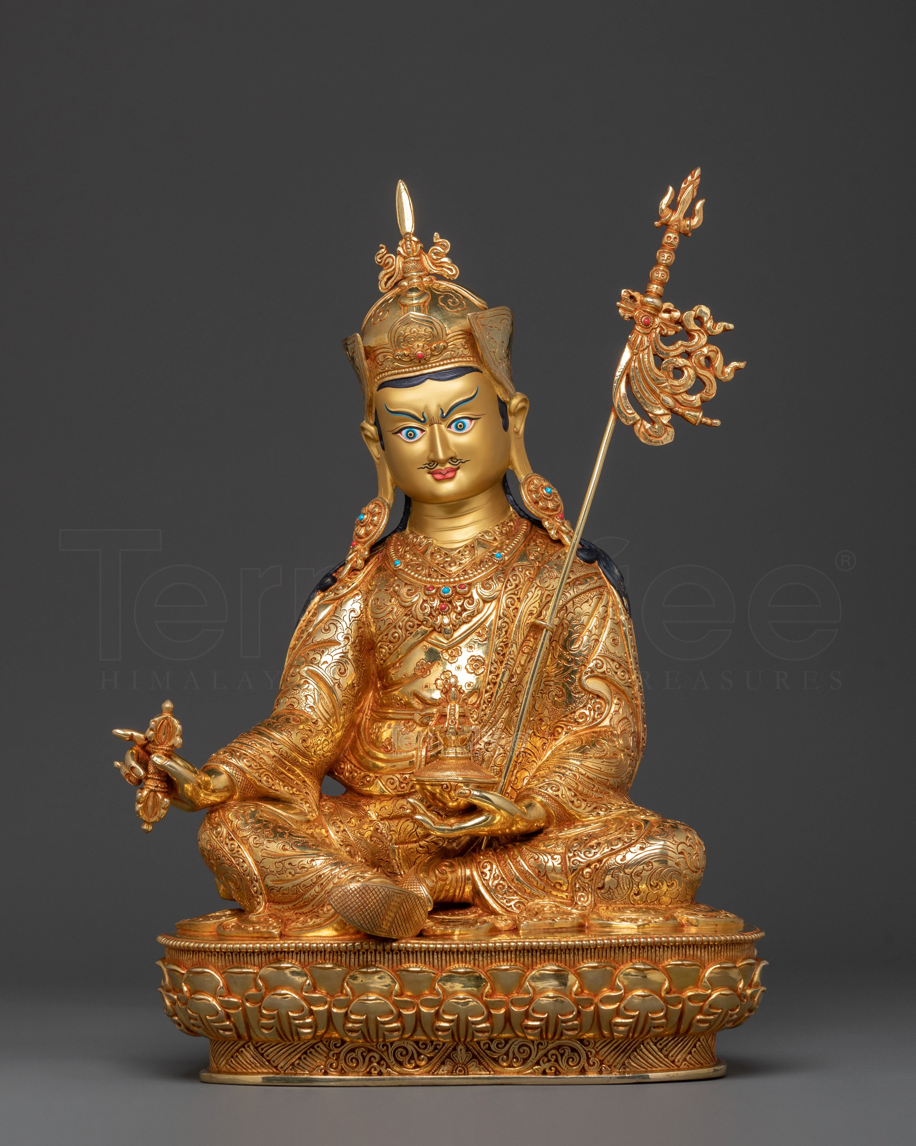 Himalayan Guru Padmasambhava Statue | 24K Gold Glided