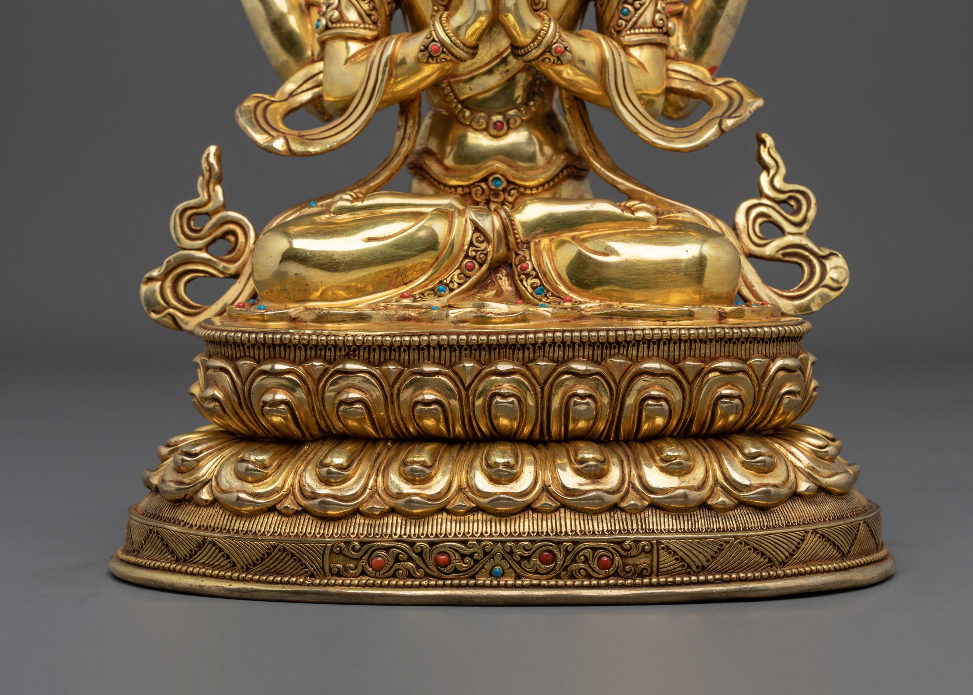 Chenrezig Four Armed Compassion Altar Sculpture | Bodhisattva Symbol of Universal Love