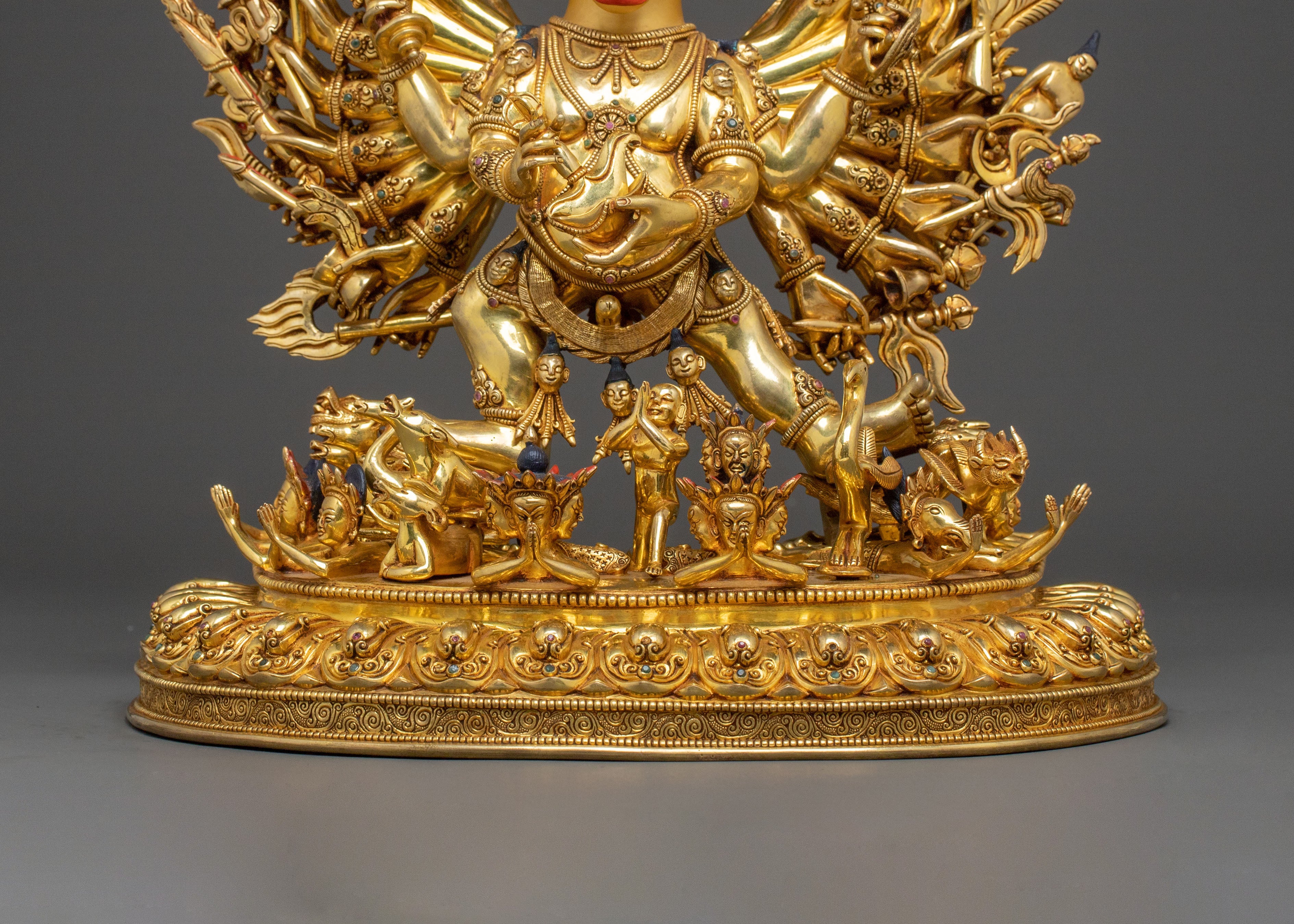Fierce Deity Yamantaka Statue | 24K Gold Gilded