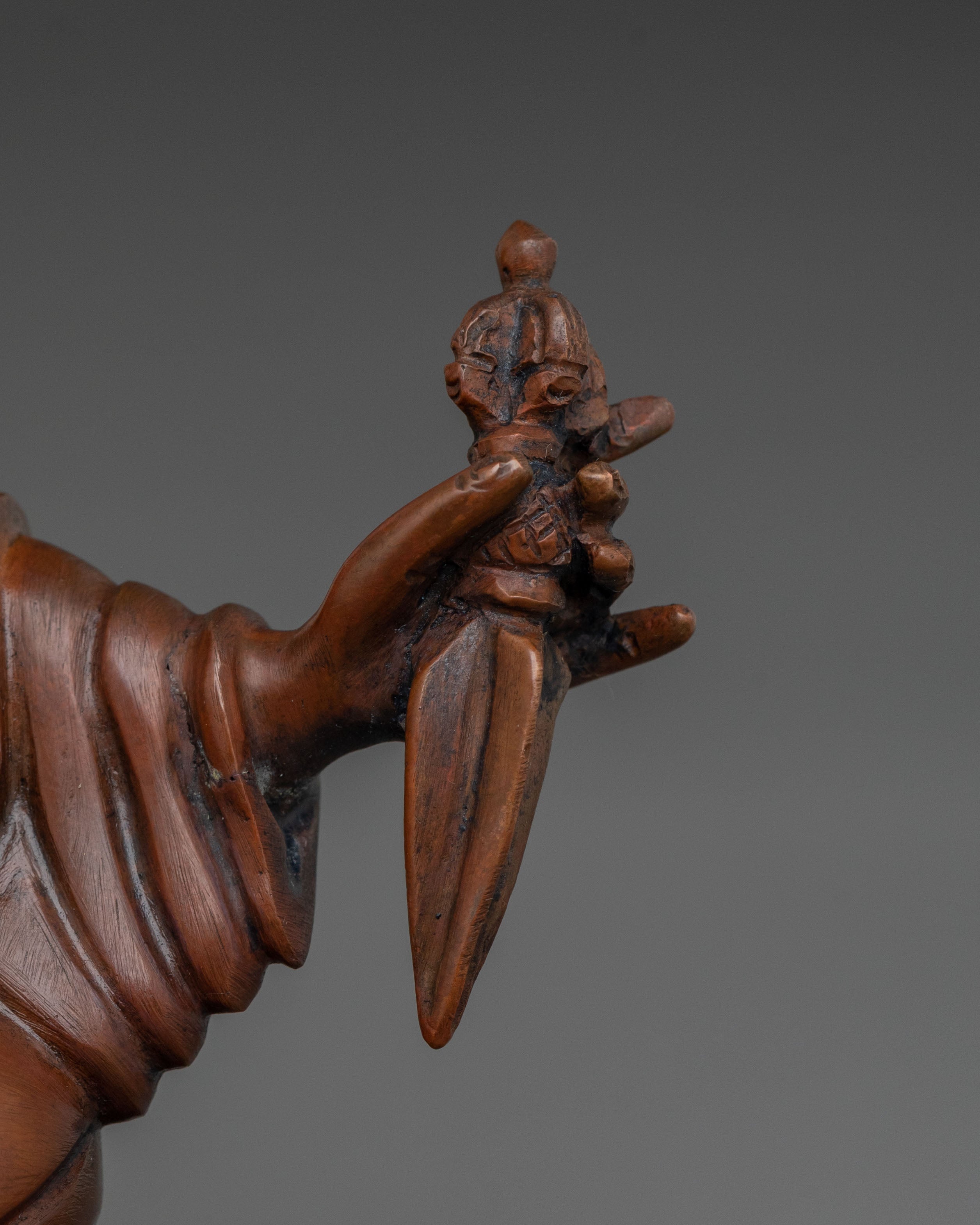 Karmapa Oxidized Copper Statue | Buddhist Altar Decor