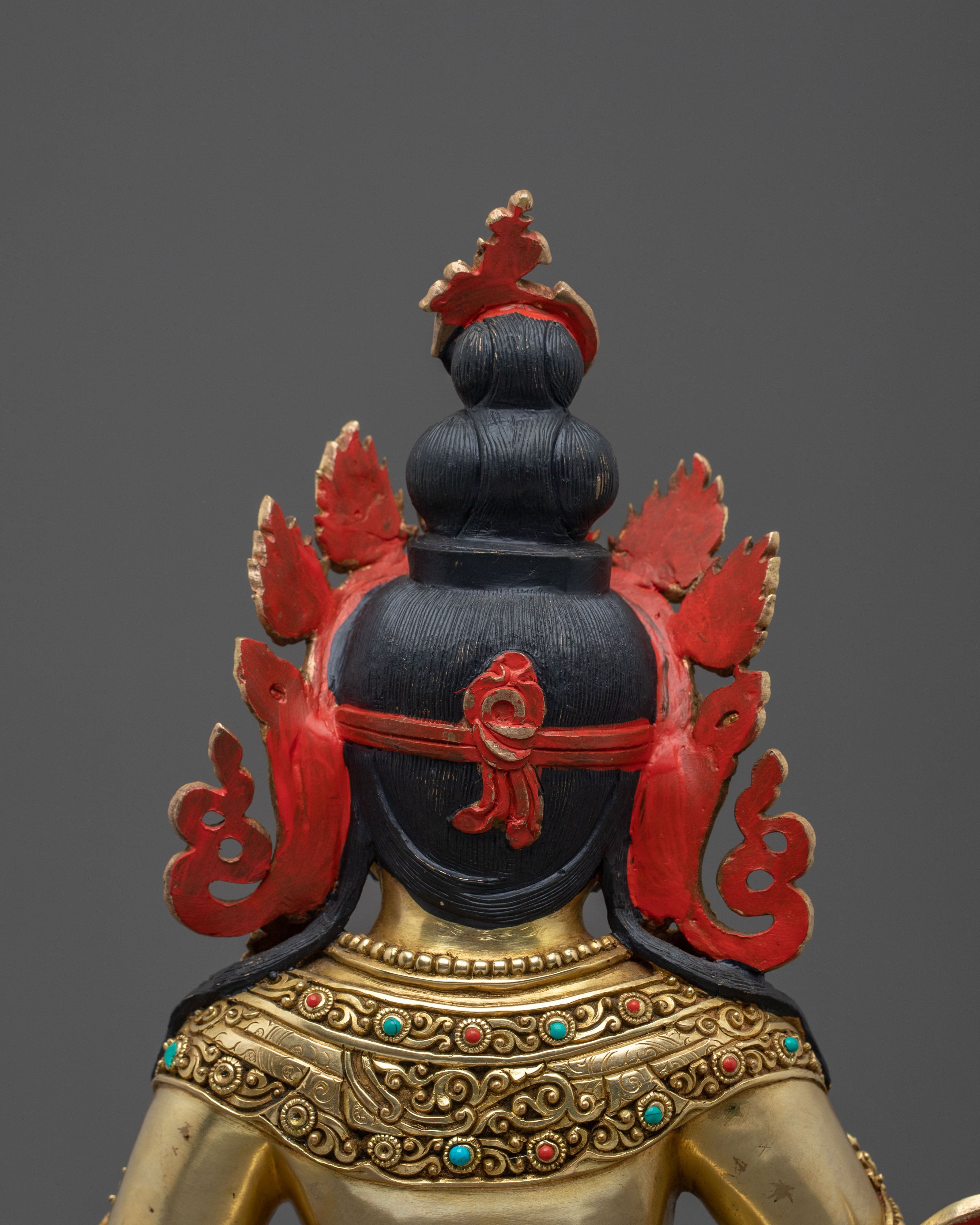 Dzambhala Acrylic Painted Sculpture | Golden Figurine