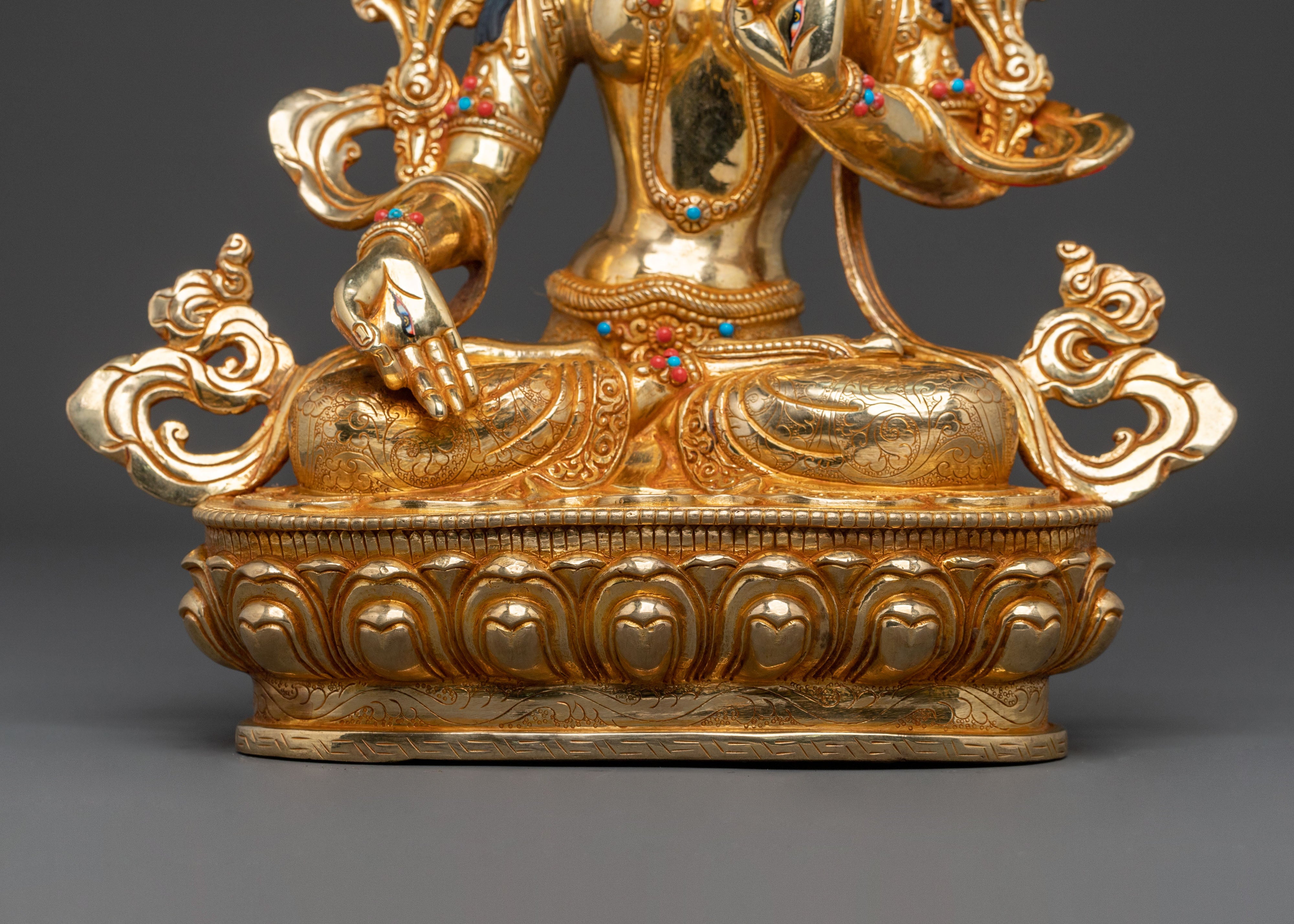 White Tara Statue: One with Seven Eyes