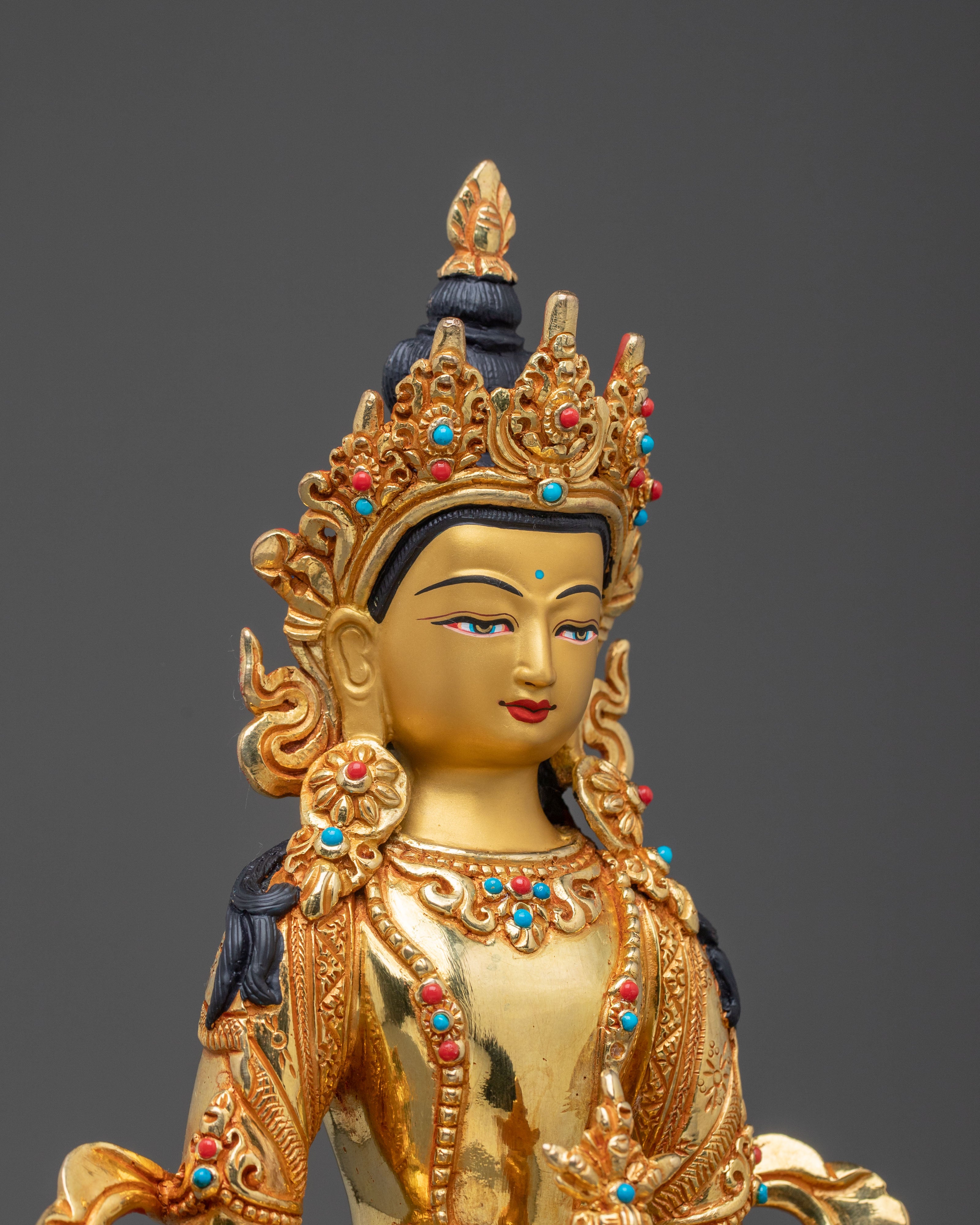 Divine Protection: Amitayus Buddha of Long Life Handmade Statue