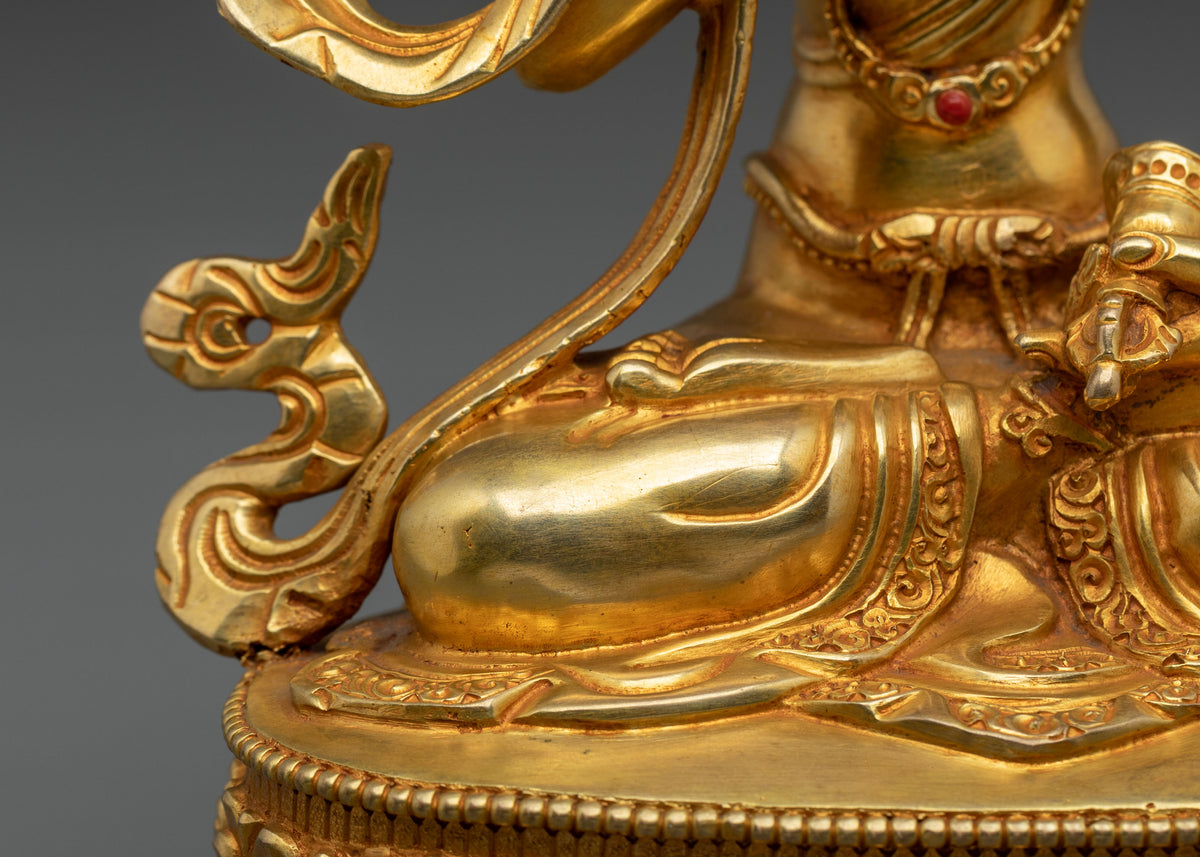 24K Gold Gilded Copper Vajrasattva Statue | Buddhist Shrine Sculpture