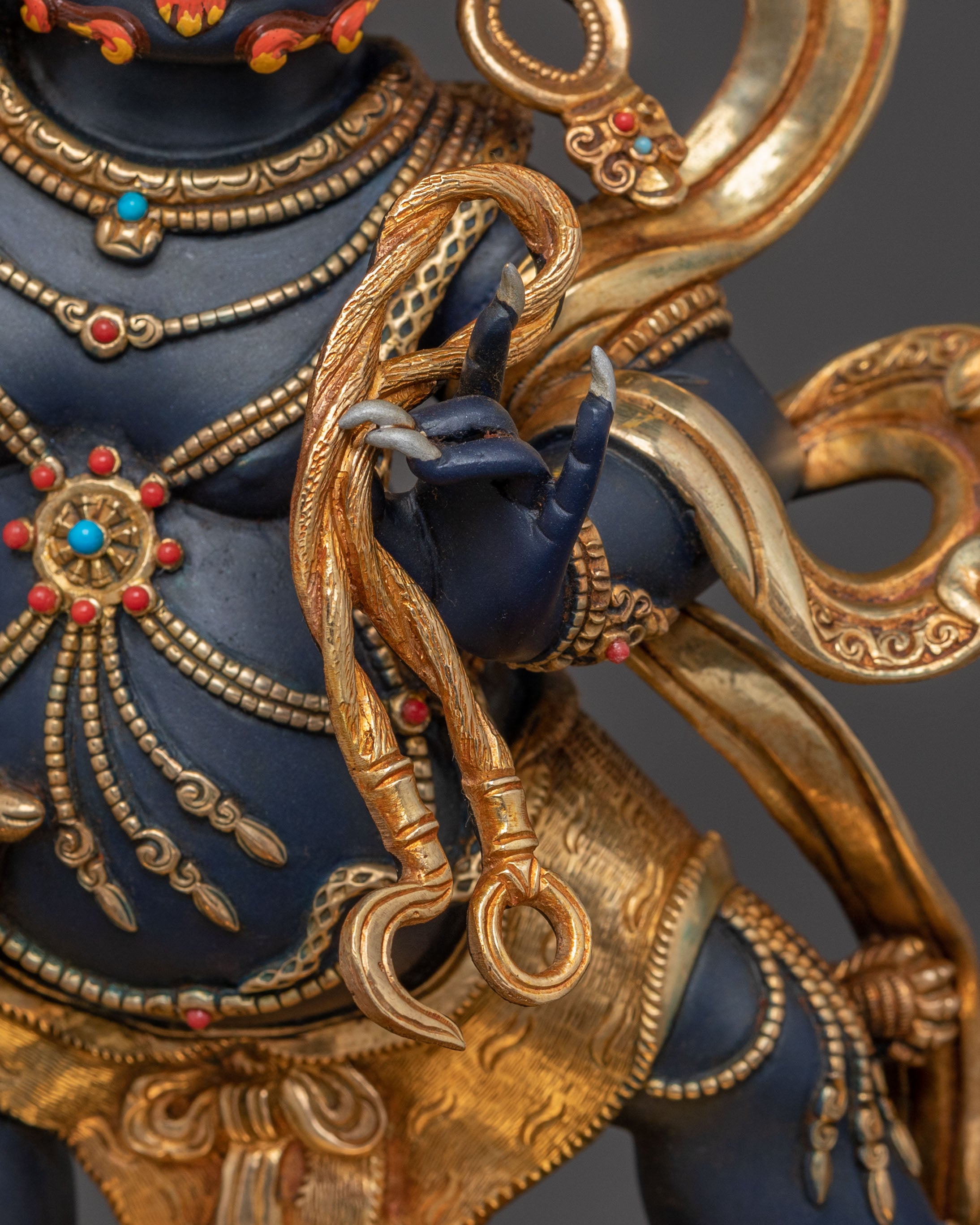 Vajrapani: A Silver Electro-Plated Sacred Sculpture of Vajrapani