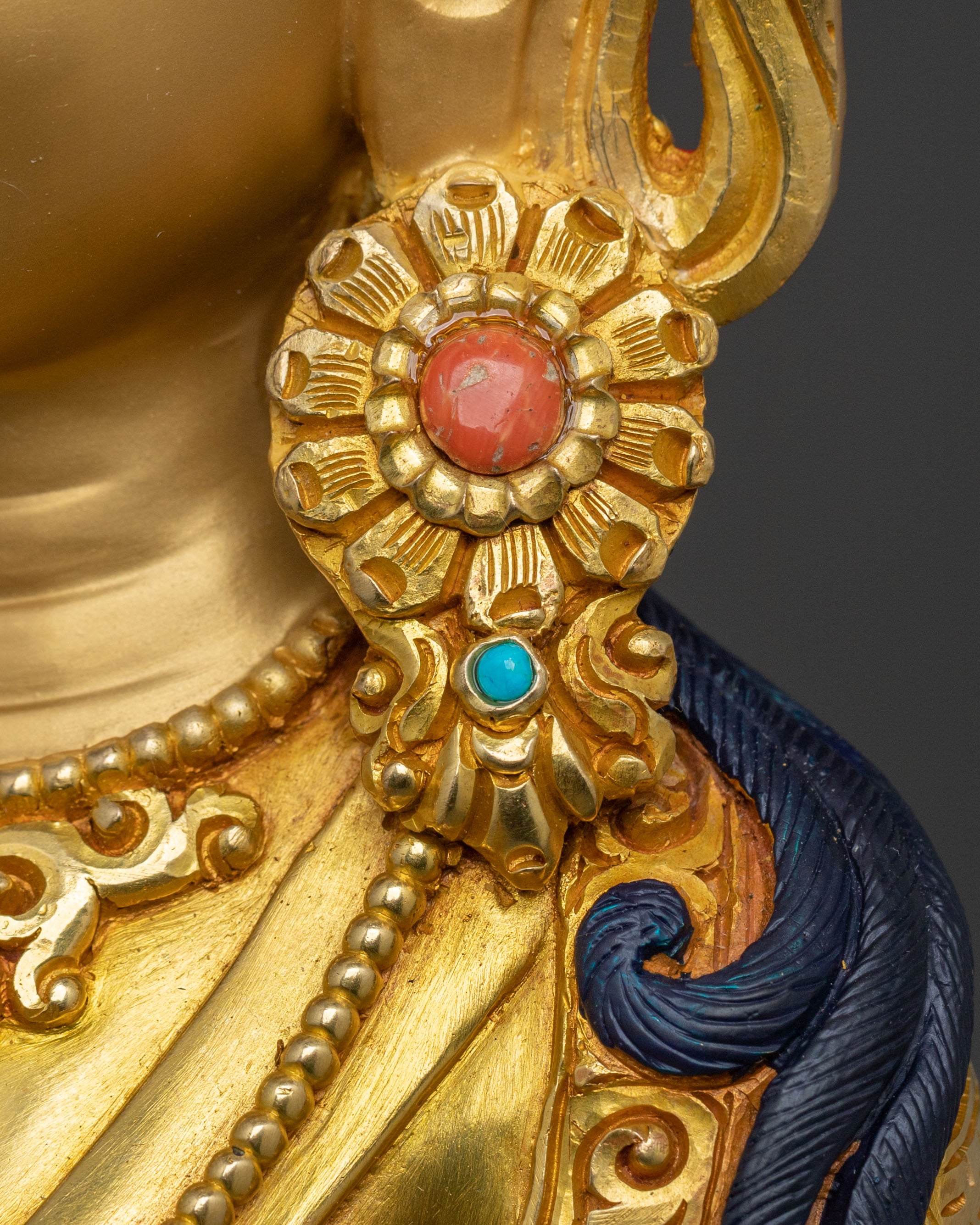 Dukar White Umbrella Protector Statue: Made in Nepal