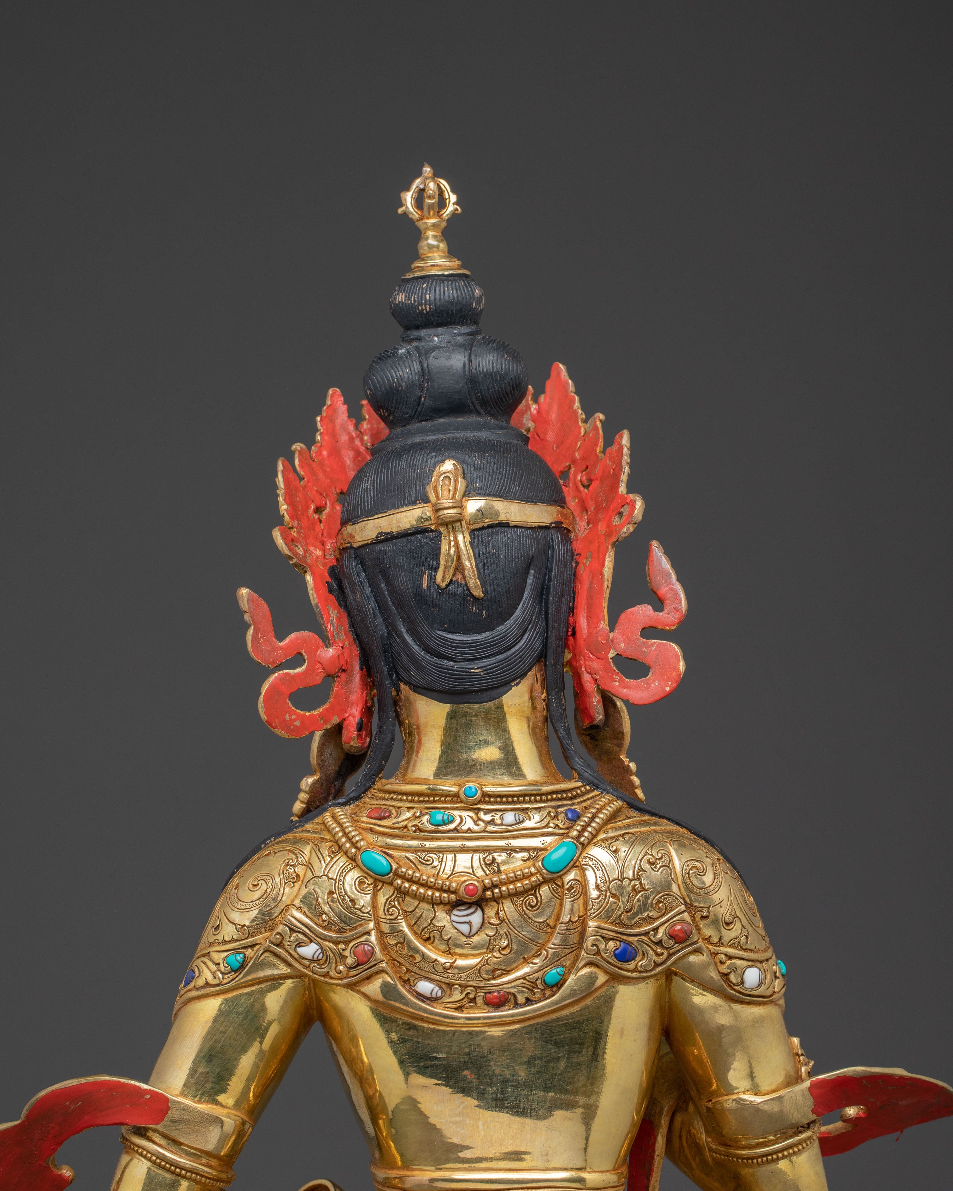 Vajrasattva's Pure Essence: A Sacred Vajrayana Vajrasattva Sculpture in 24K Gold