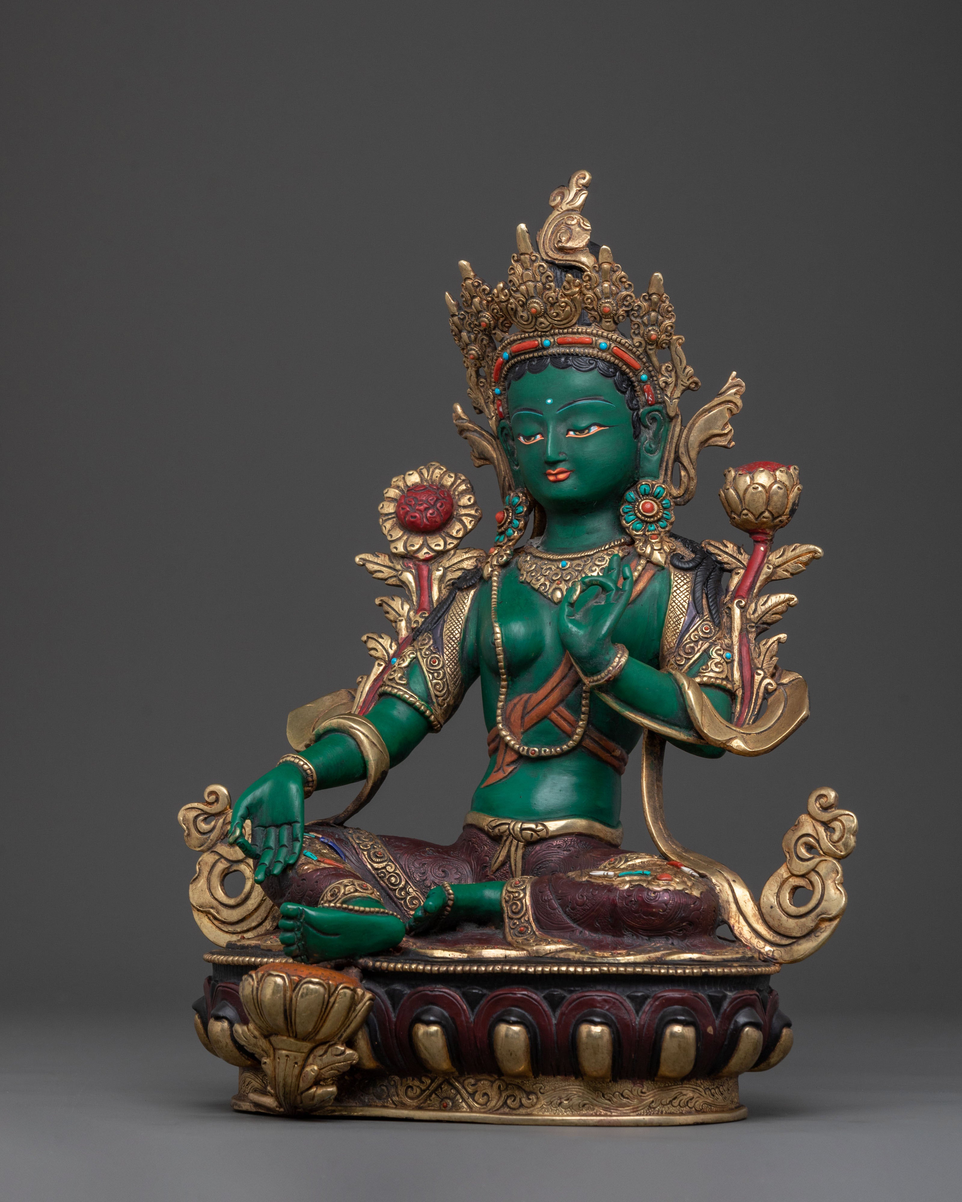 Divine Green Tara Sculpture | Goddess of Compassion & Protection