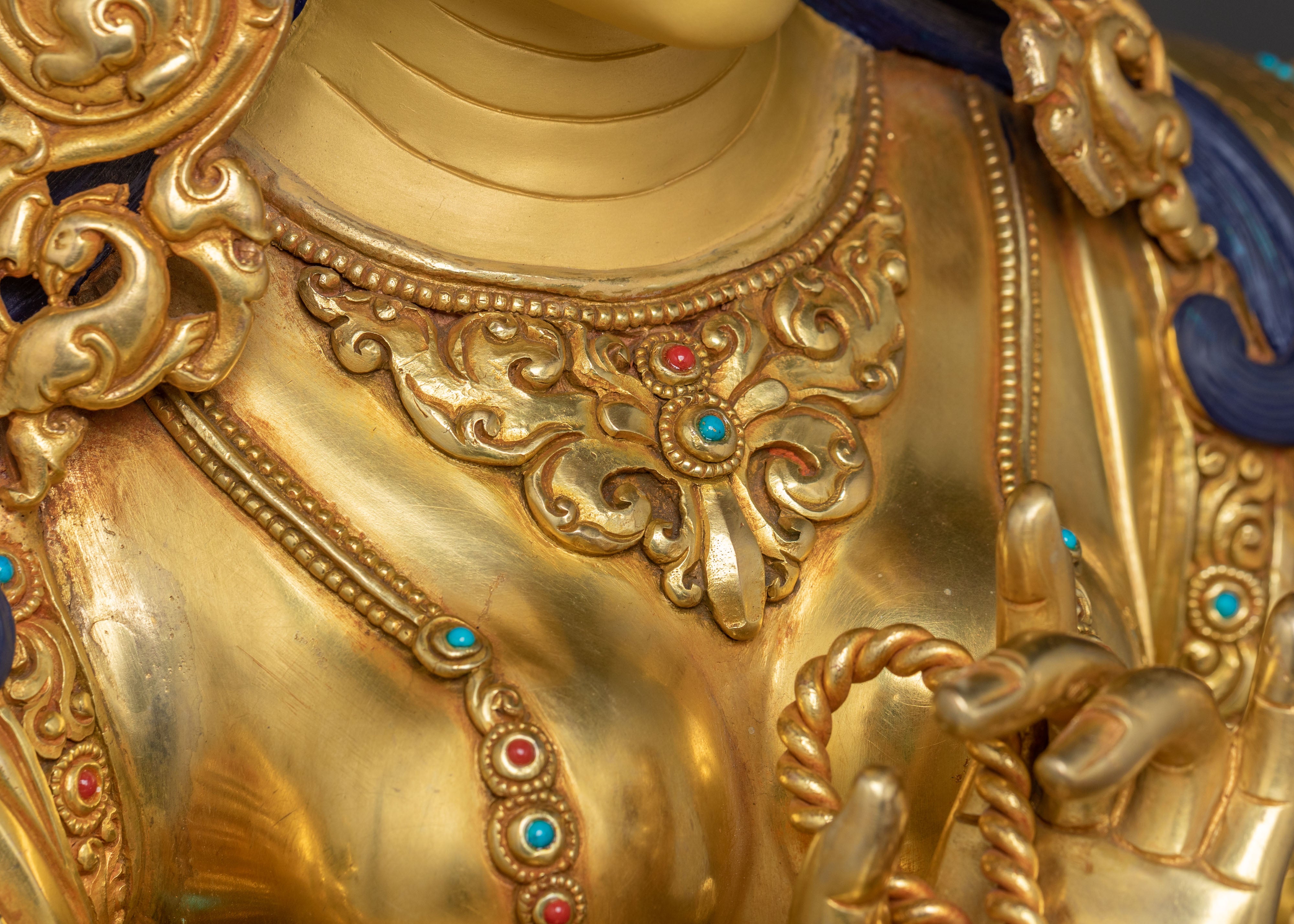 Handcrafted Namgyalma Sacred Statue – 24K Gold Gilded Masterpiece