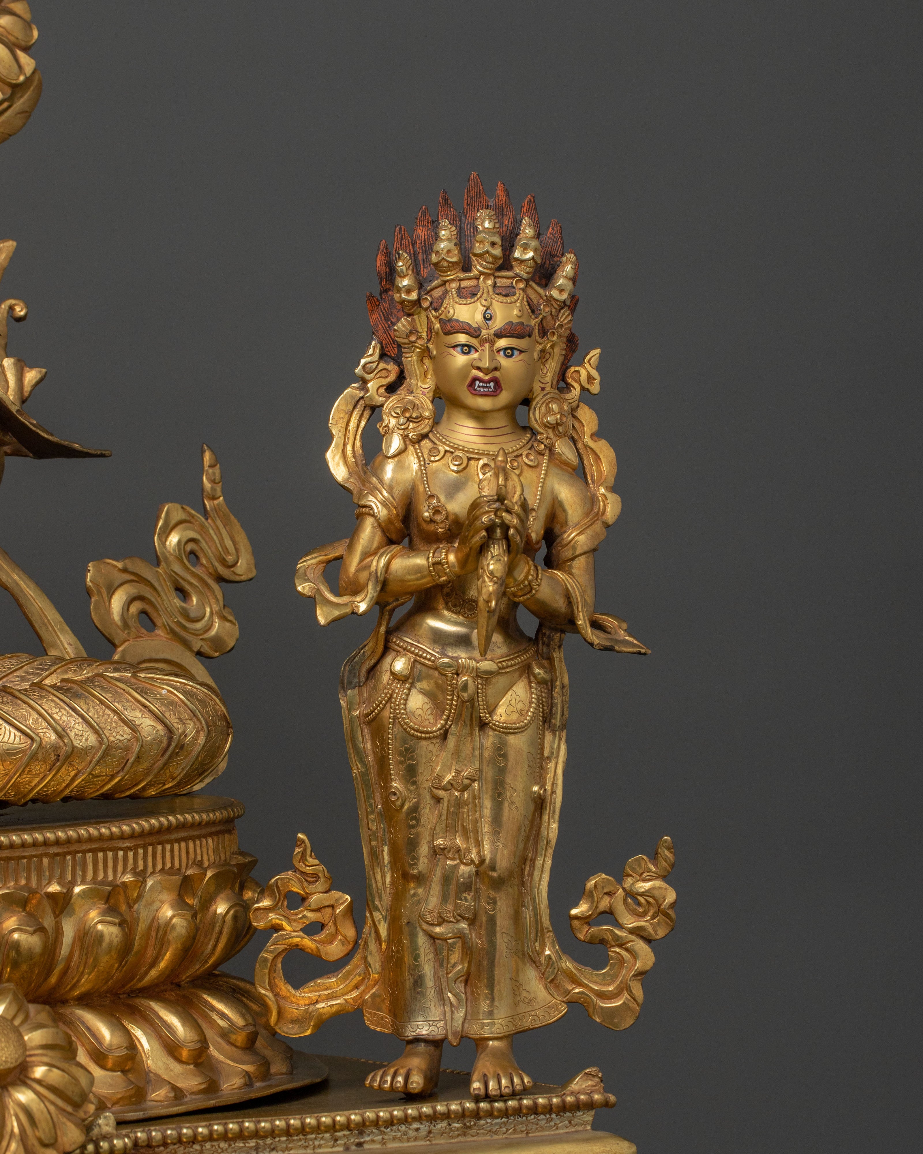 Green Tara On Throne: Goddess of Compassion, Healing & Protection