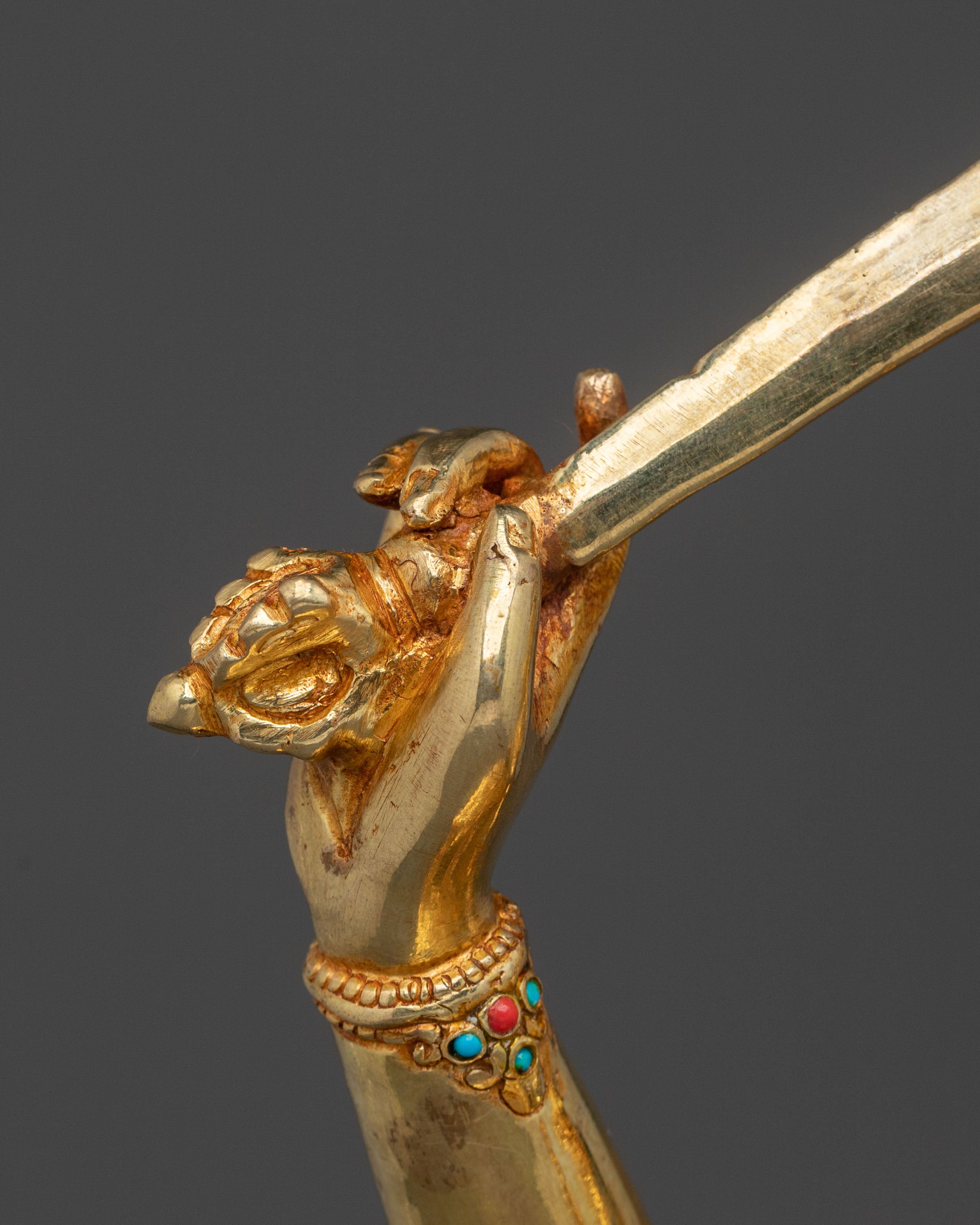 Manjughoṣa Golden Statue | Tibetan Buddhist Protector